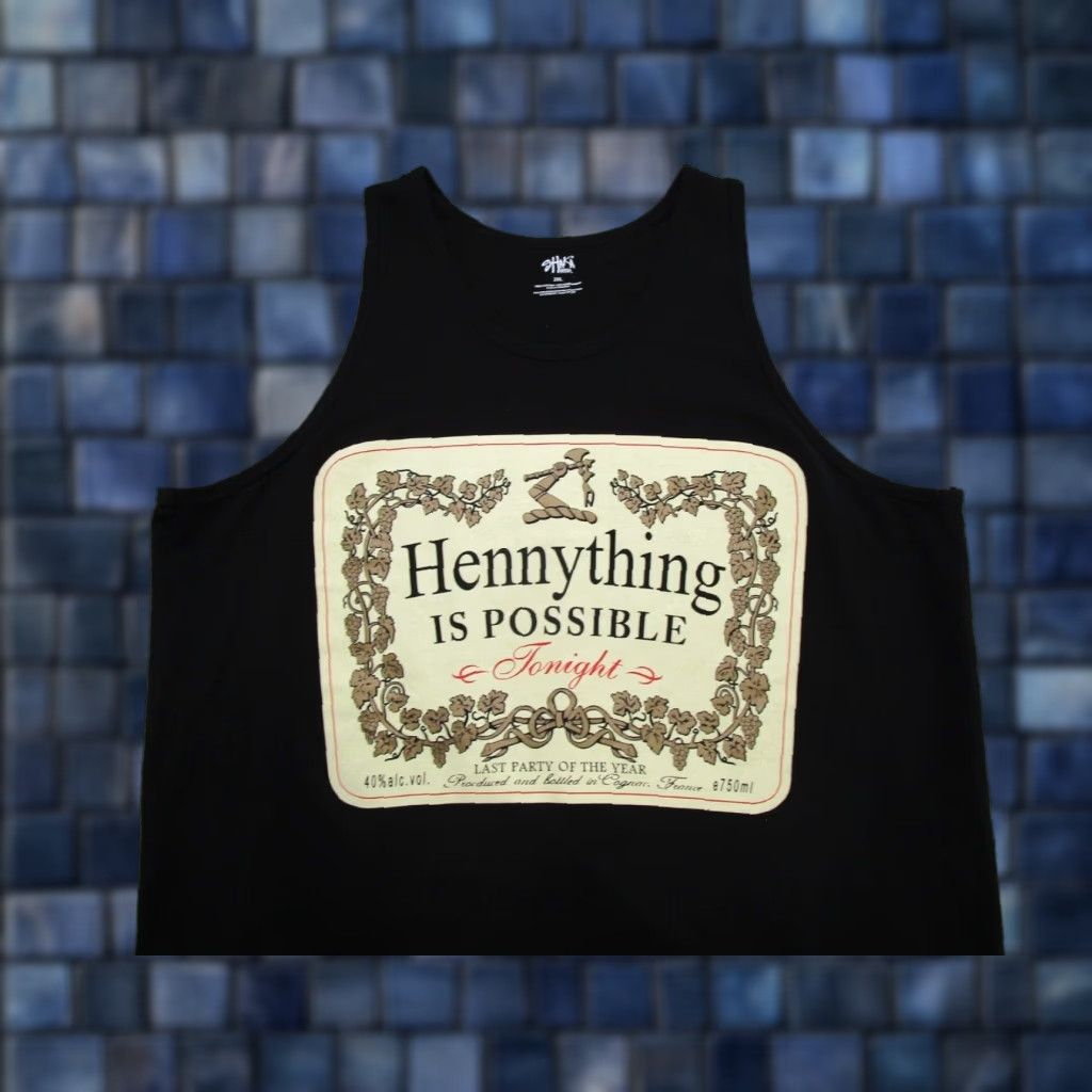 Vintage Y2K Shaka Wear Hennessy Graphic Hennything is Possible Tank Top Mens Size 2XL Size US XXL / EU 58 / 5 - 1 Thumbnail