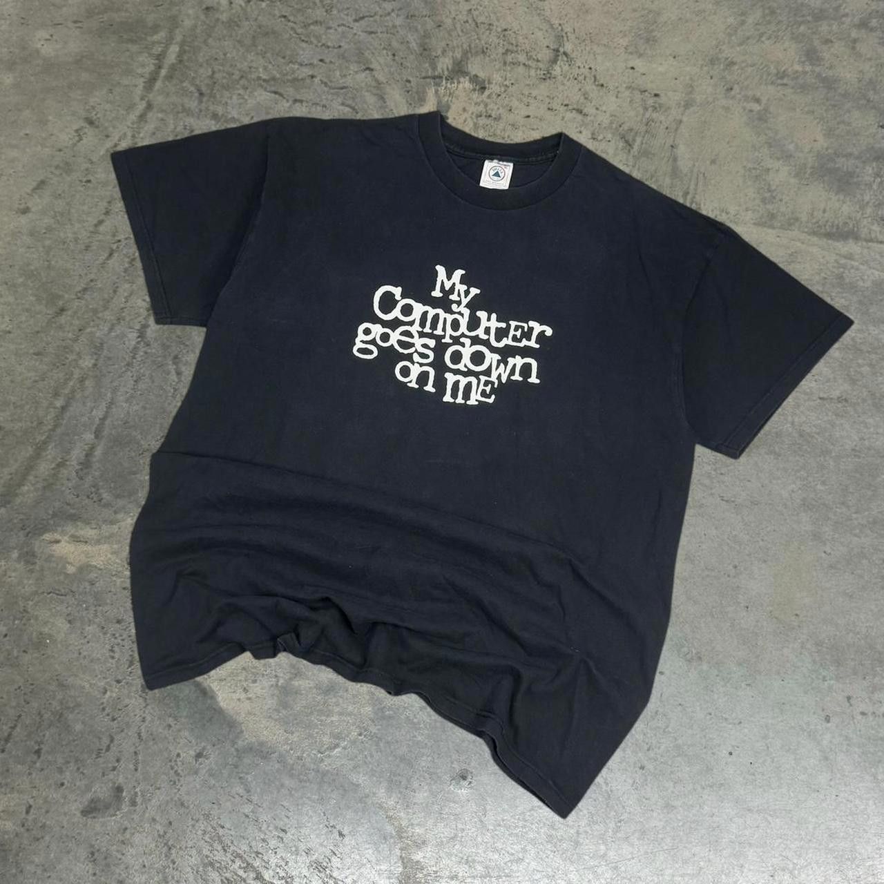 Delta × Vintage Vintage 90s "My Computer Goes Down On Me" T-Shirt Size US XL / EU 56 / 4 - 1 Thumbnail