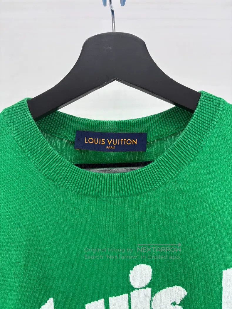 Louis Vuitton Louis Vuitton White and green logo knitted short sleeve Size US S / EU 44-46 / 1 - 3 Thumbnail