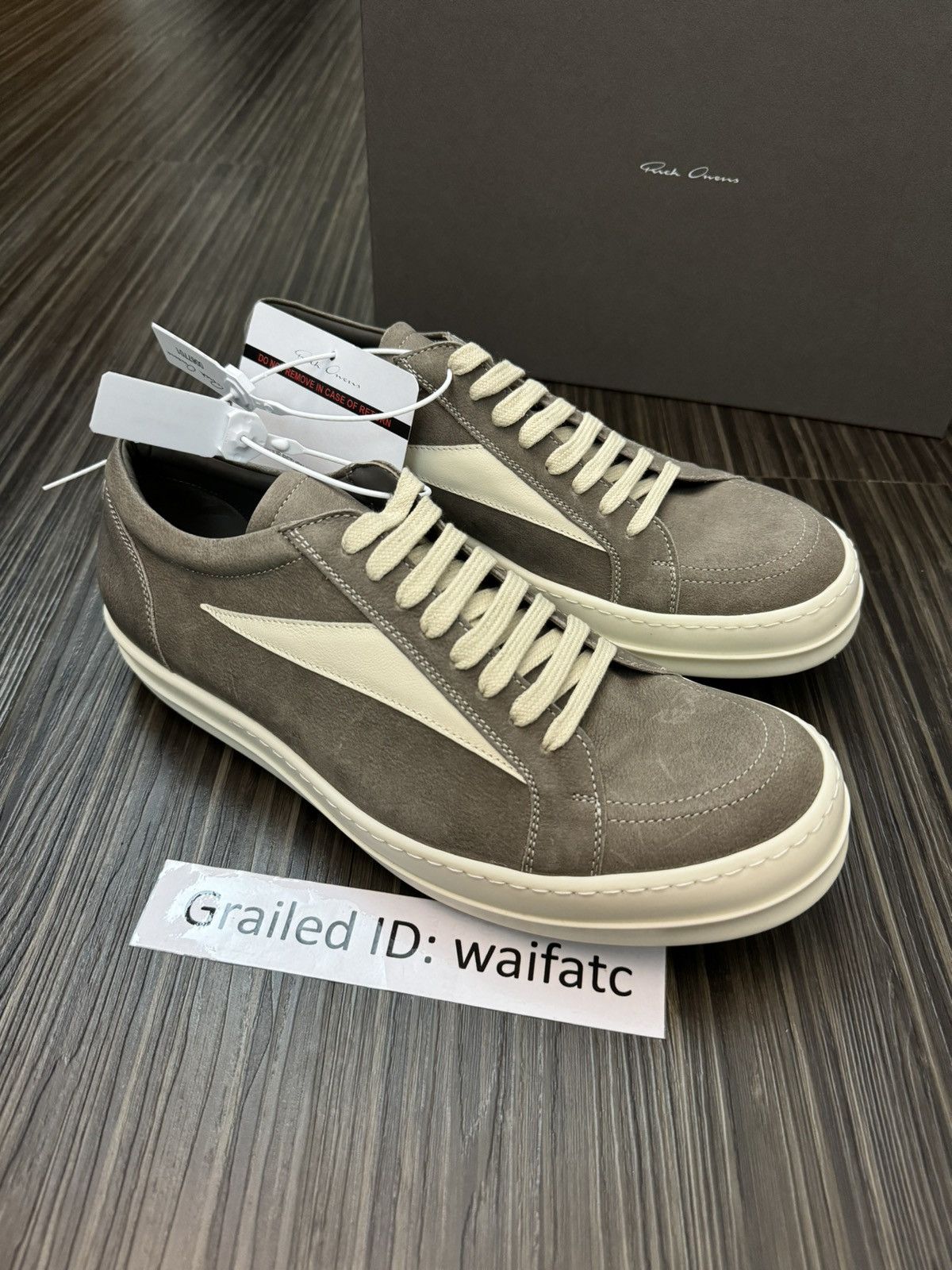 Rick Owens RICK OWENS LIDO LEATHER DUST MILK VINTAGE SNEAKS Rick Owens RICK OWENS LIDO LEATHER DUST MILK VINTAGE SNEAKS