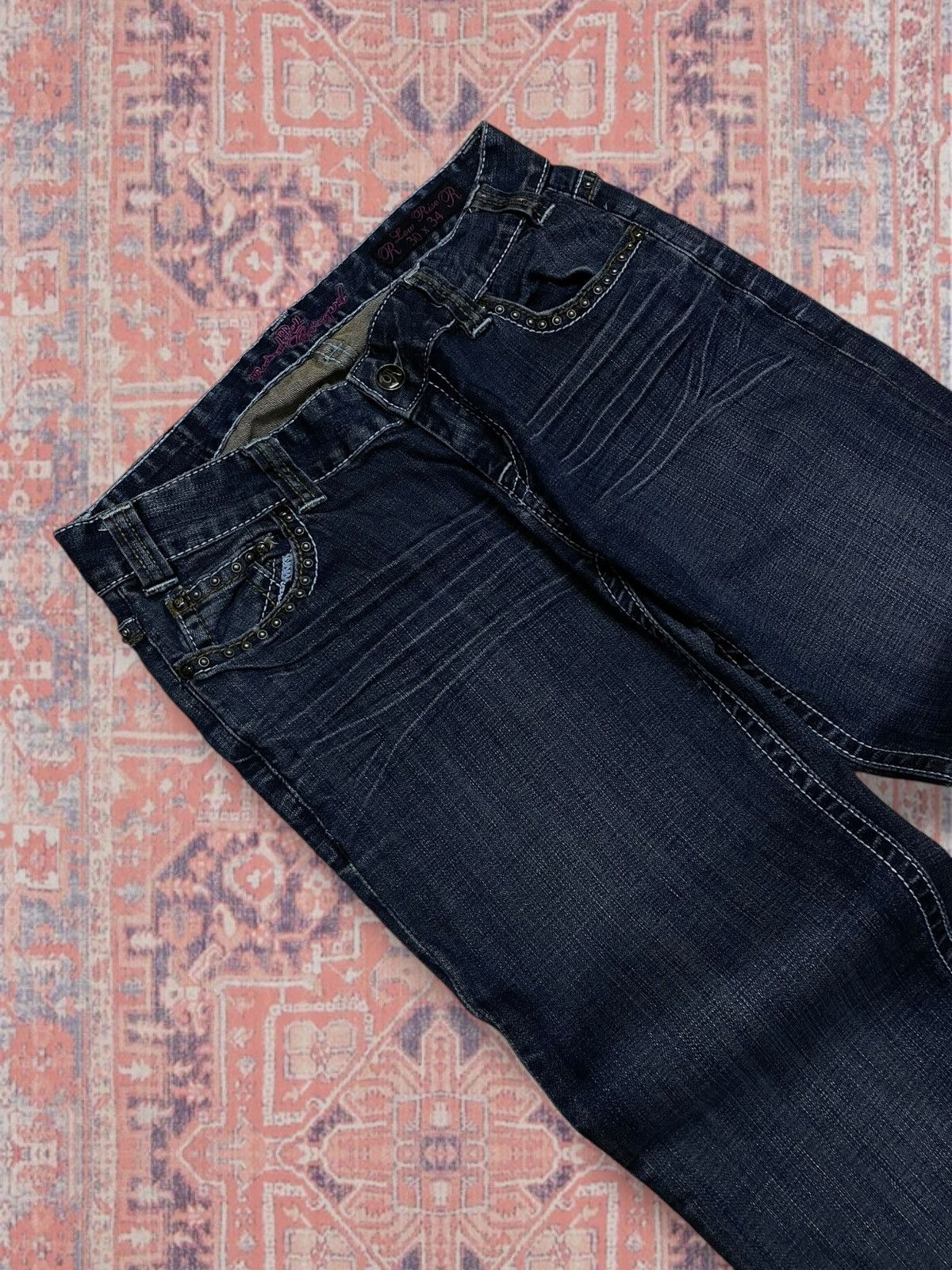 Beauty Beast Vinage OG 1990s Designer Rock & Roll Affliction Cross Flared Size US 32 / EU 48 - 14 Thumbnail