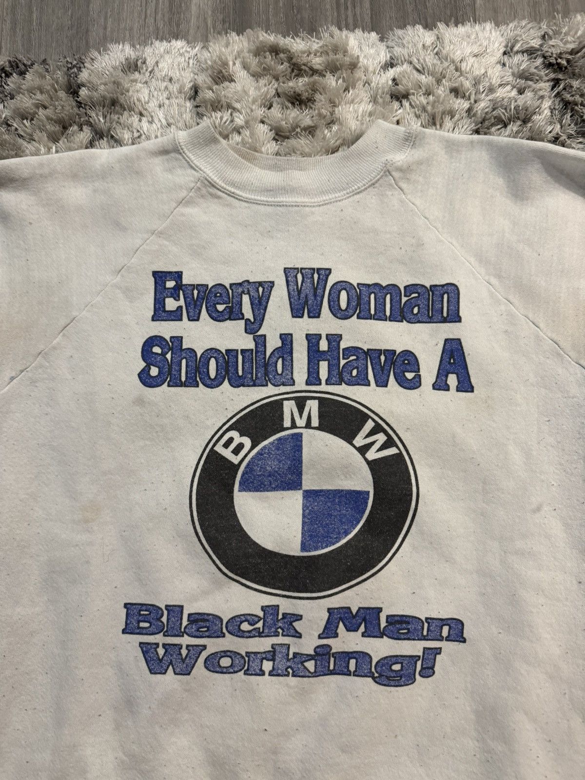Hanes × Vintage VTG Every Women Should Have A Black Man Working BMW Crewneck Size US XXL / EU 58 / 5 - 3 Thumbnail