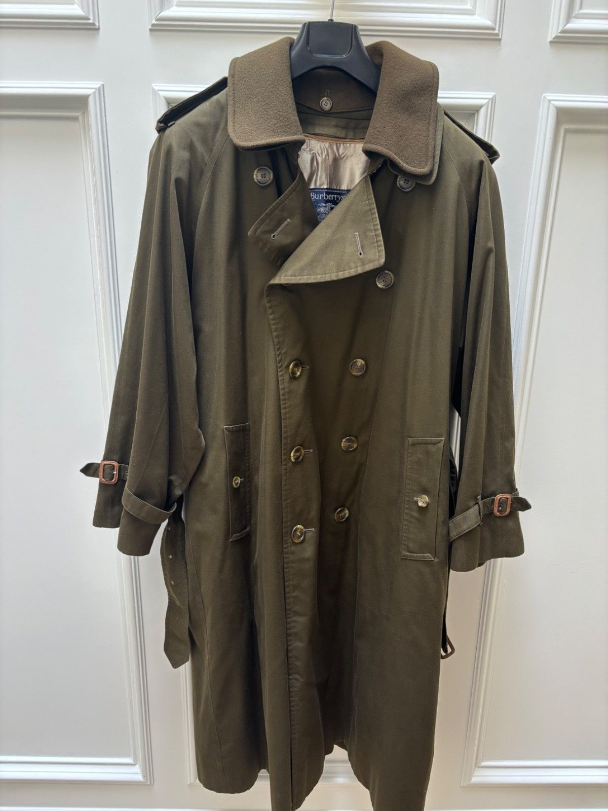 Burberry Rare M46 90s Burberry Trench Coat w/ Green House Check Size US XL / EU 56 / 4 - 3 Thumbnail