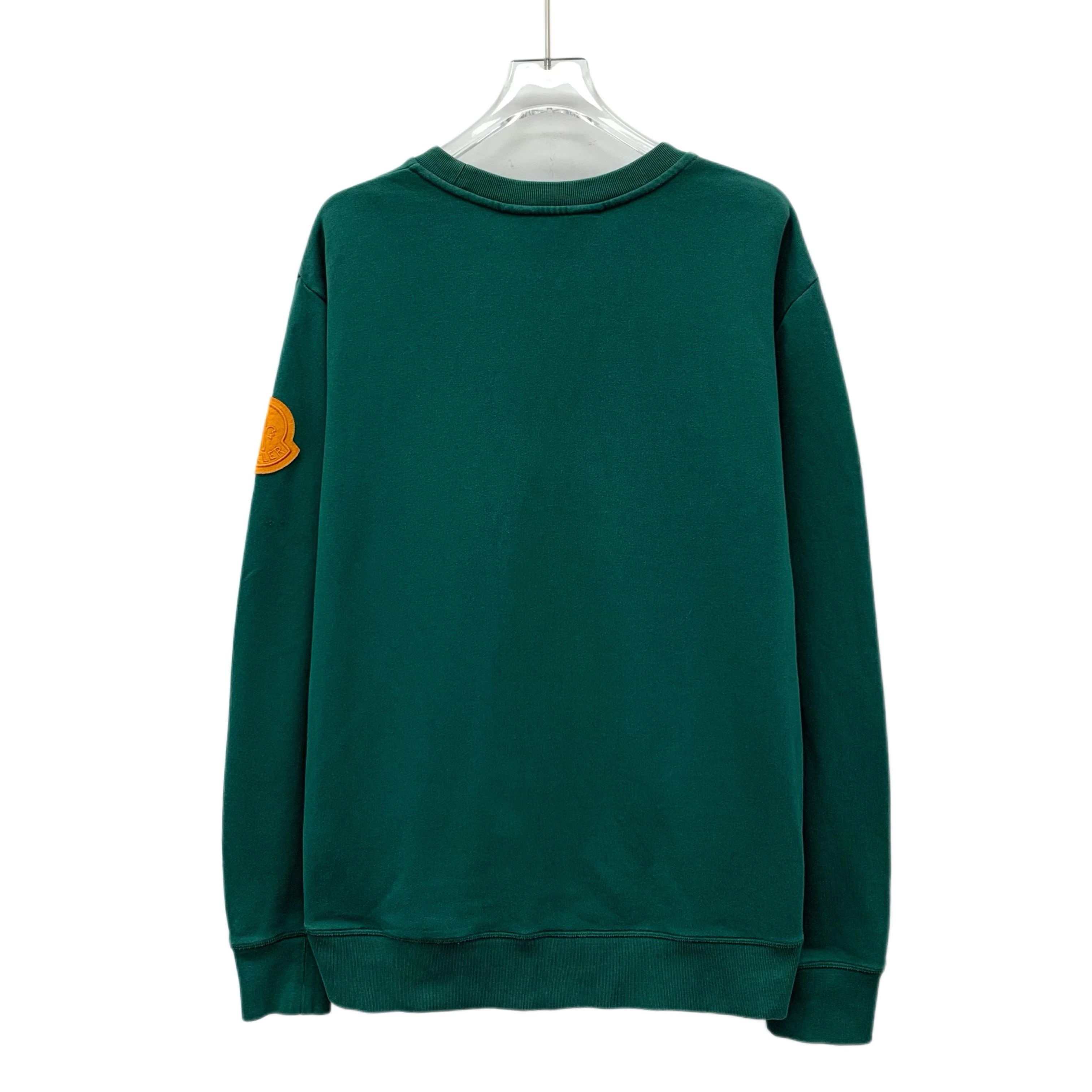Moncler Moncler Green Logo Cotton Crewneck Sweatshirt (Size M) Size US M / EU 48-50 / 2 - 8 Thumbnail