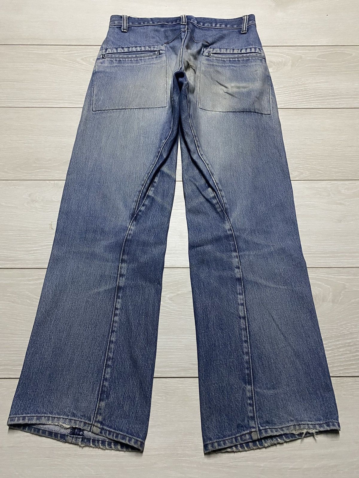 Comme des Garcons Comme Ca du Mode Men Grunge Twist Leg Baggy Jeans Size US 29 - 2 Thumbnail