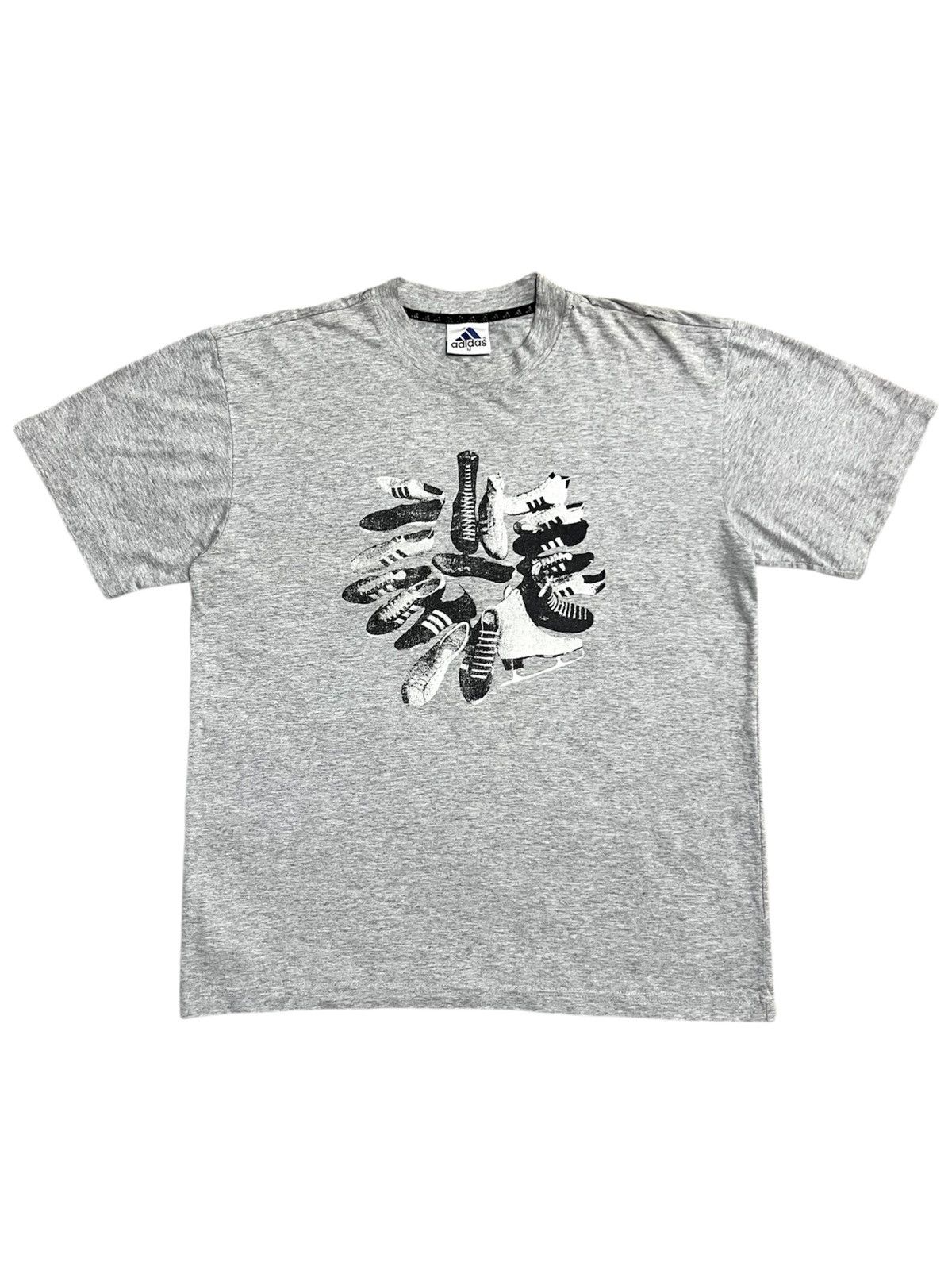 Vintage 90s Adidas Trefoil Sports Shoes T-Shirt