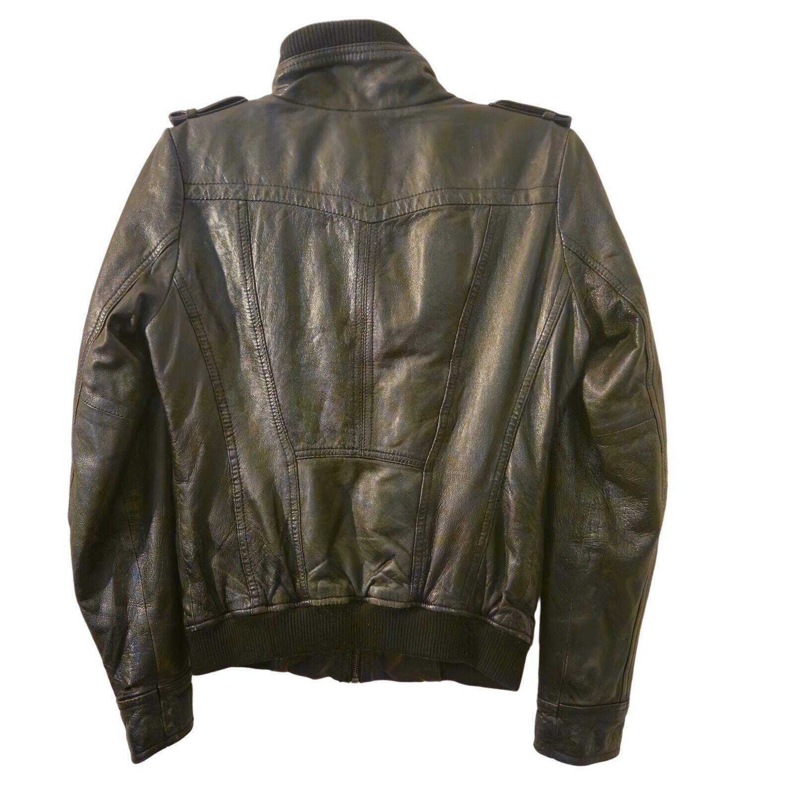 Guess GUESS Womens Vintage Leather Jacket Black Size Small Size S / US 4 / IT 40 - 2 Thumbnail