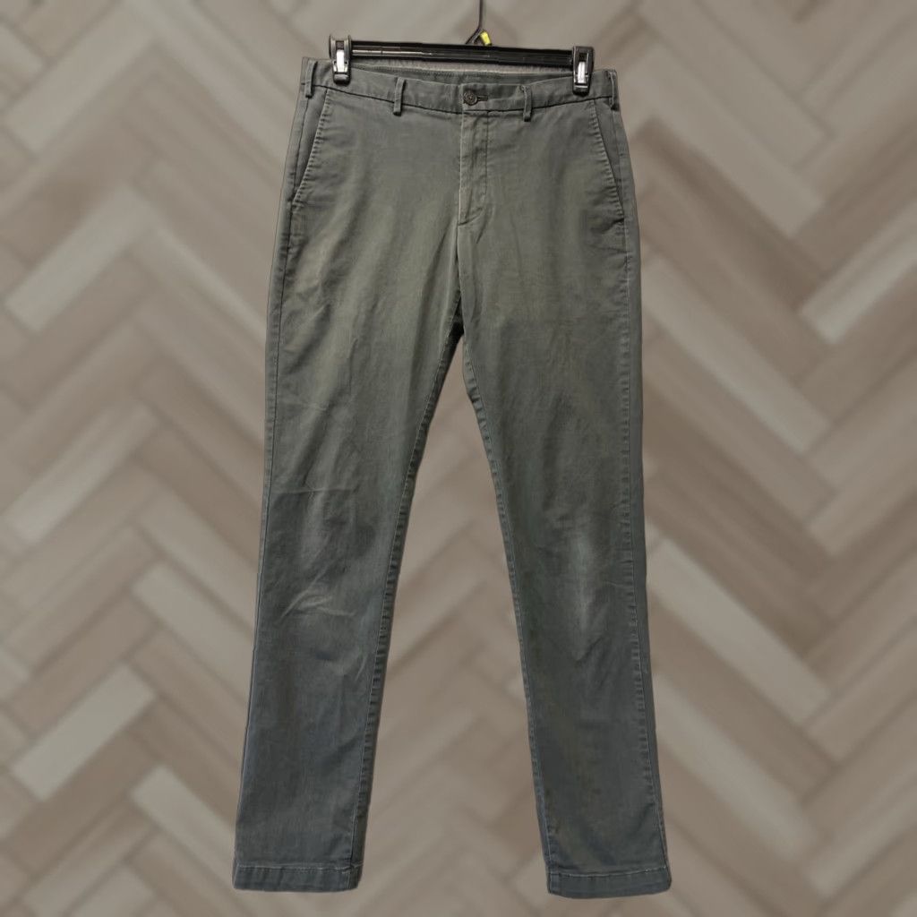 Uniqlo Uniqlo Stretch Chino Pants Men Slim Fit 31 x 34 Gray Flat Front_zip Stretch Casual Formal City Preppy Mens Size US 31 - 1 Thumbnail