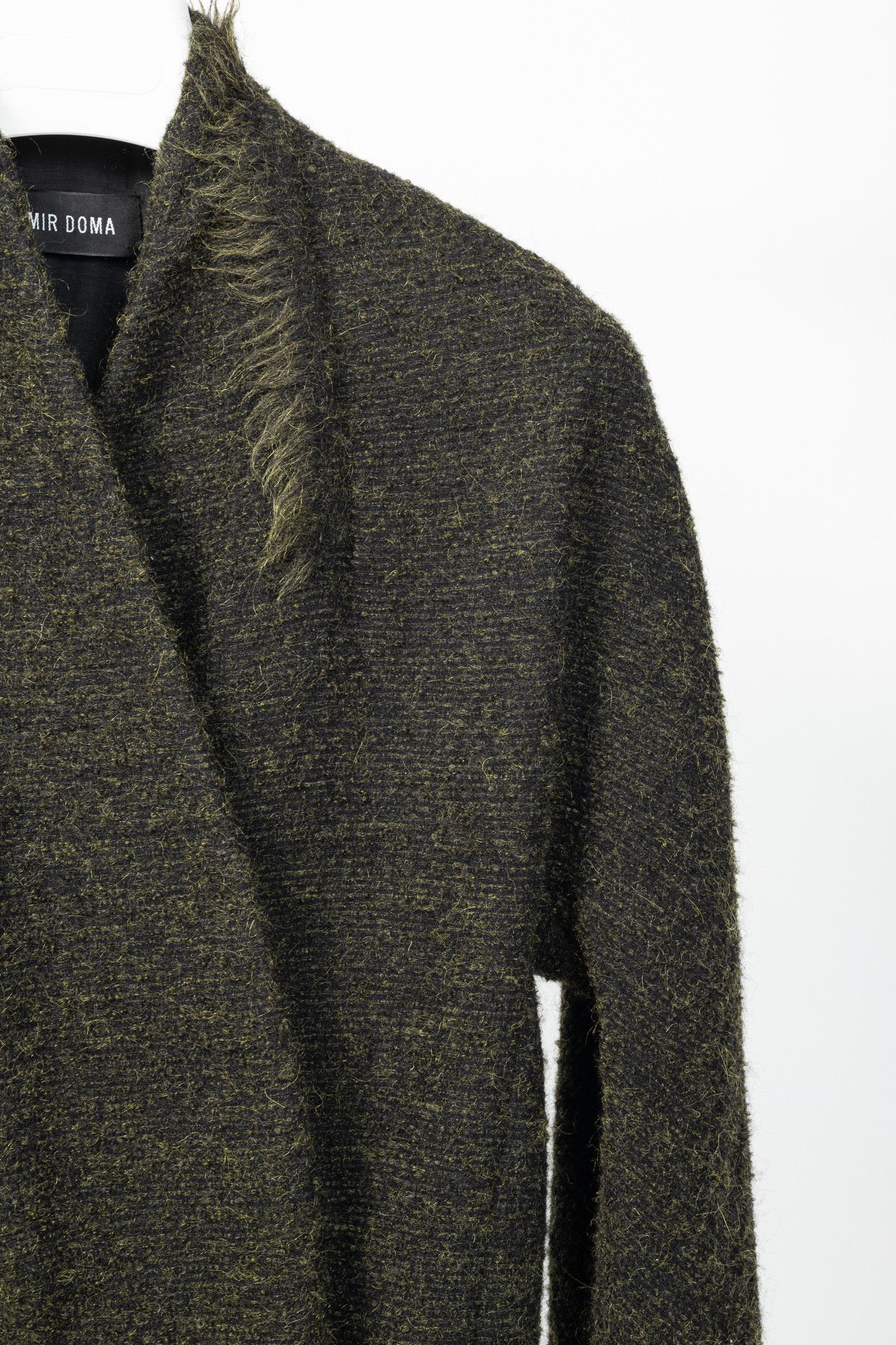 Damir Doma Damir Doma PF15 Green Wool-Blend Fringe-Trim Coat Size S / US 4 / IT 40 - 5 Thumbnail