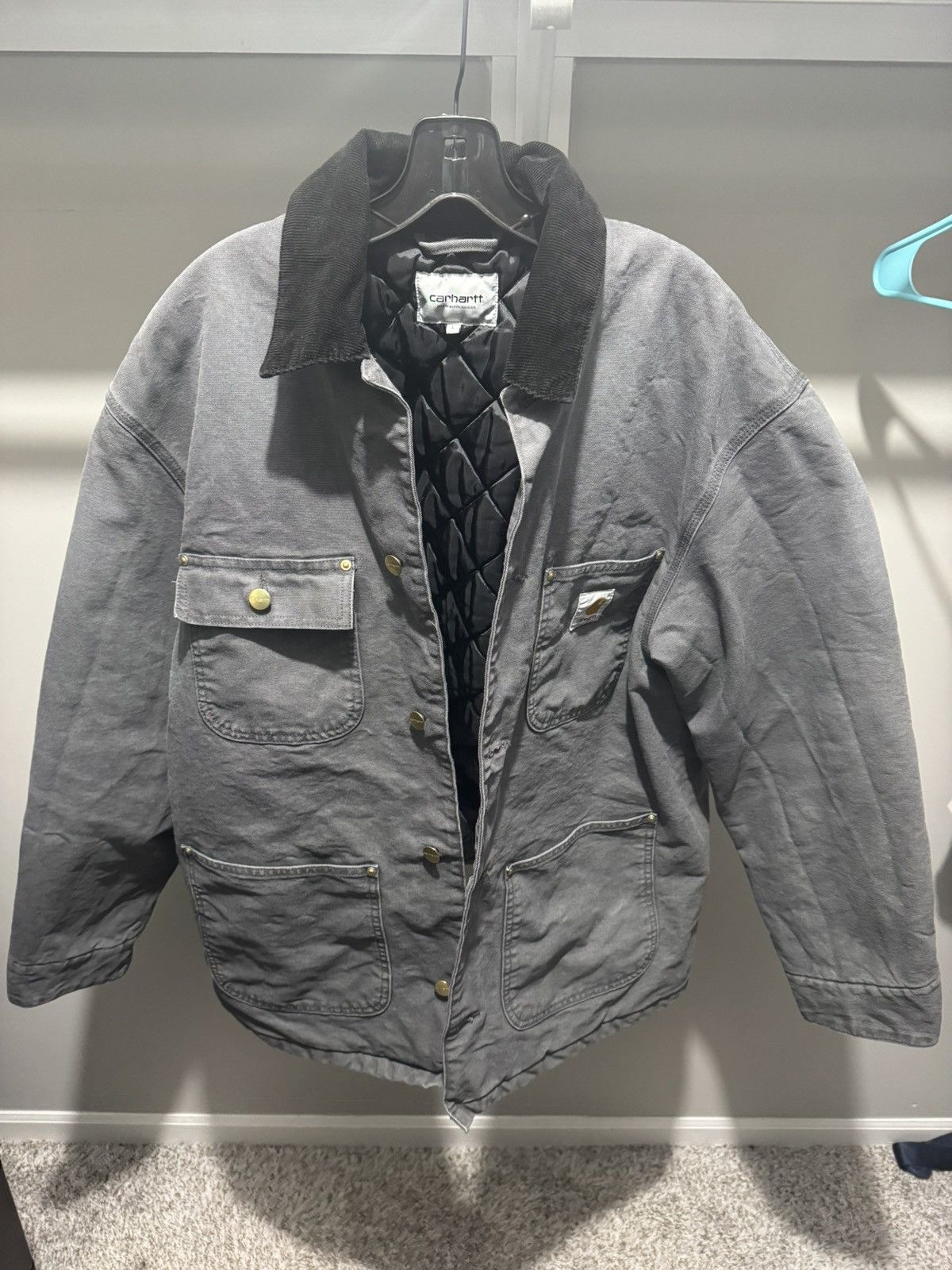 Carhartt Carhartt WIP OG Quilted Chore Coat Graphite Black L Size US L / EU 52-54 / 3 - 1 Thumbnail
