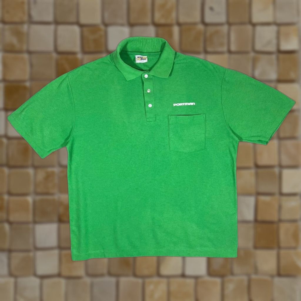 Velva Sheen VINTAGE Velva Sheen Portman Green Short Sleeve Polo Shirt L Mens 80s Logo 27” 22” 9.5” Pin hole Size US L / EU 52-54 / 3 - 1 Thumbnail