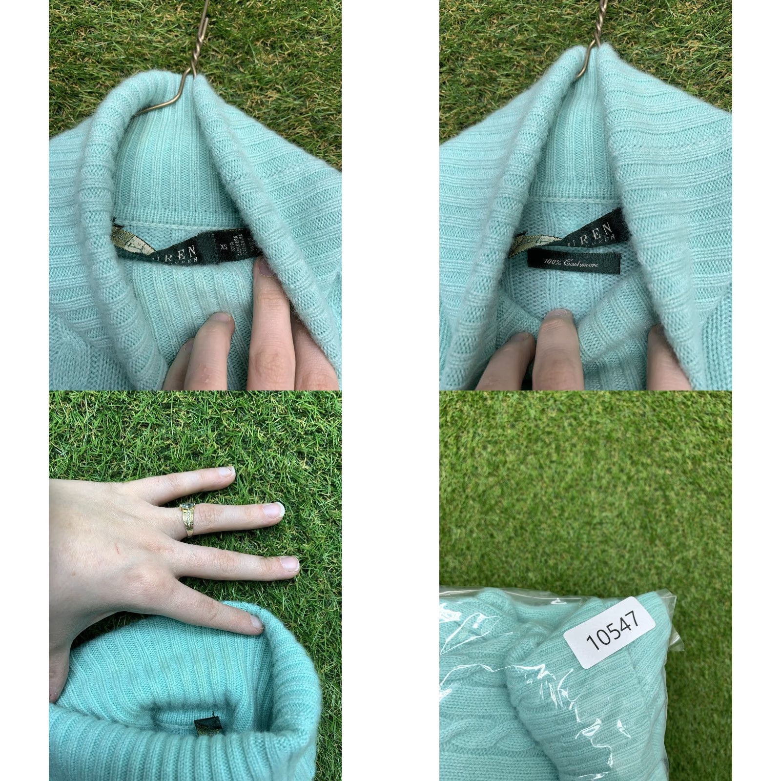 Ralph Lauren Ralph Lauren Cashmere Cable Knit Sweater Womens XS Turtle Neck Mint Teal Green Pullover Size XS / US 0-2 / IT 36-38 - 9 Thumbnail