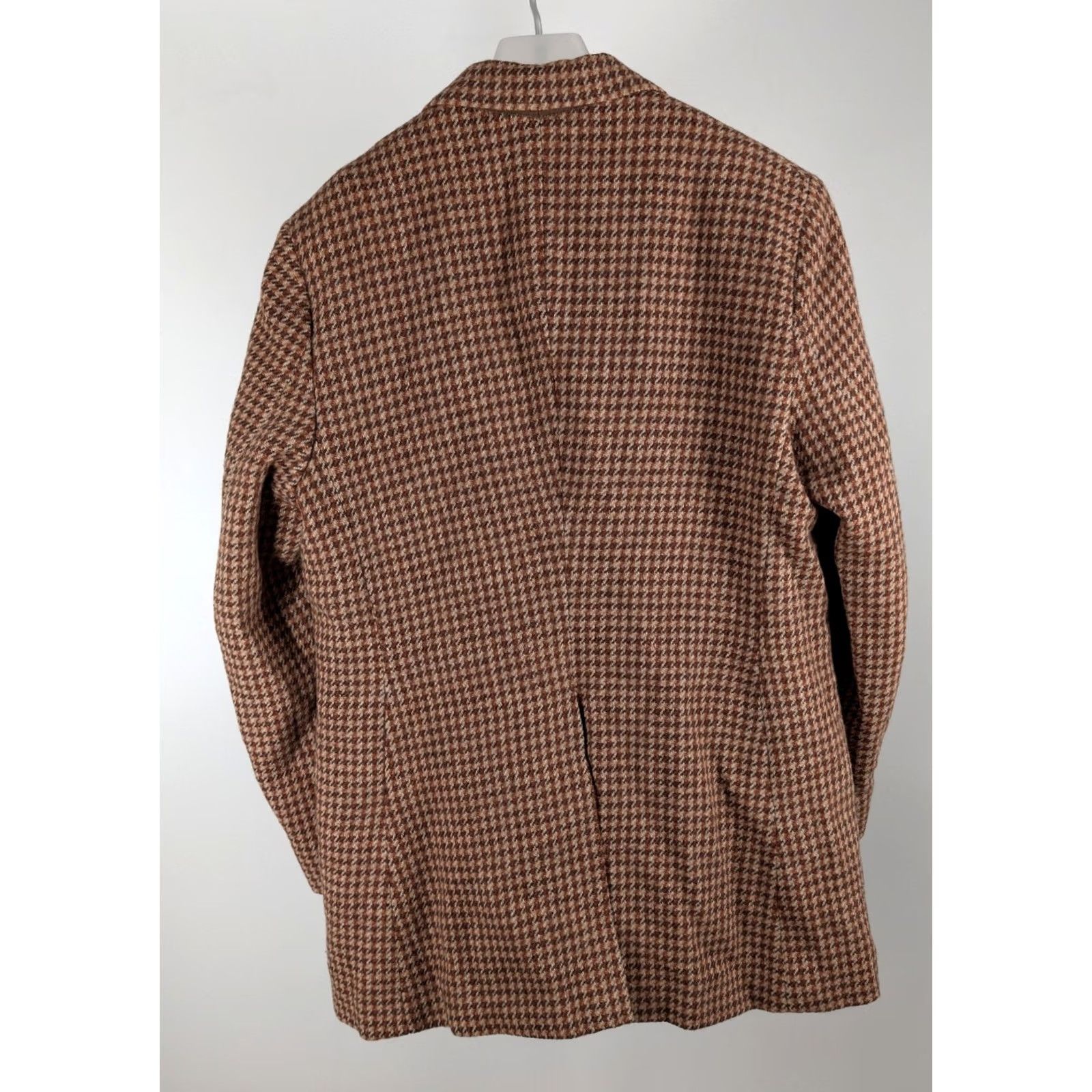 Harris Tweed VINTAGE Harris Tweed Blazer Bedford Riding Breeches Houndstooth Brown 1950s London Blazer Mens 42" Chest Wool Tweed Burgois? Size 42R - 3 Thumbnail