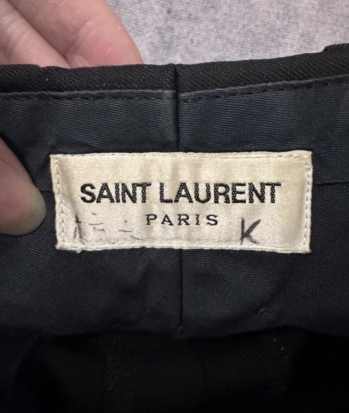 Saint Laurent Paris Saint Laurent 15FW Wool Basic Cropped Black Tailored Pants Size US 28 / EU 44 - 4 Thumbnail