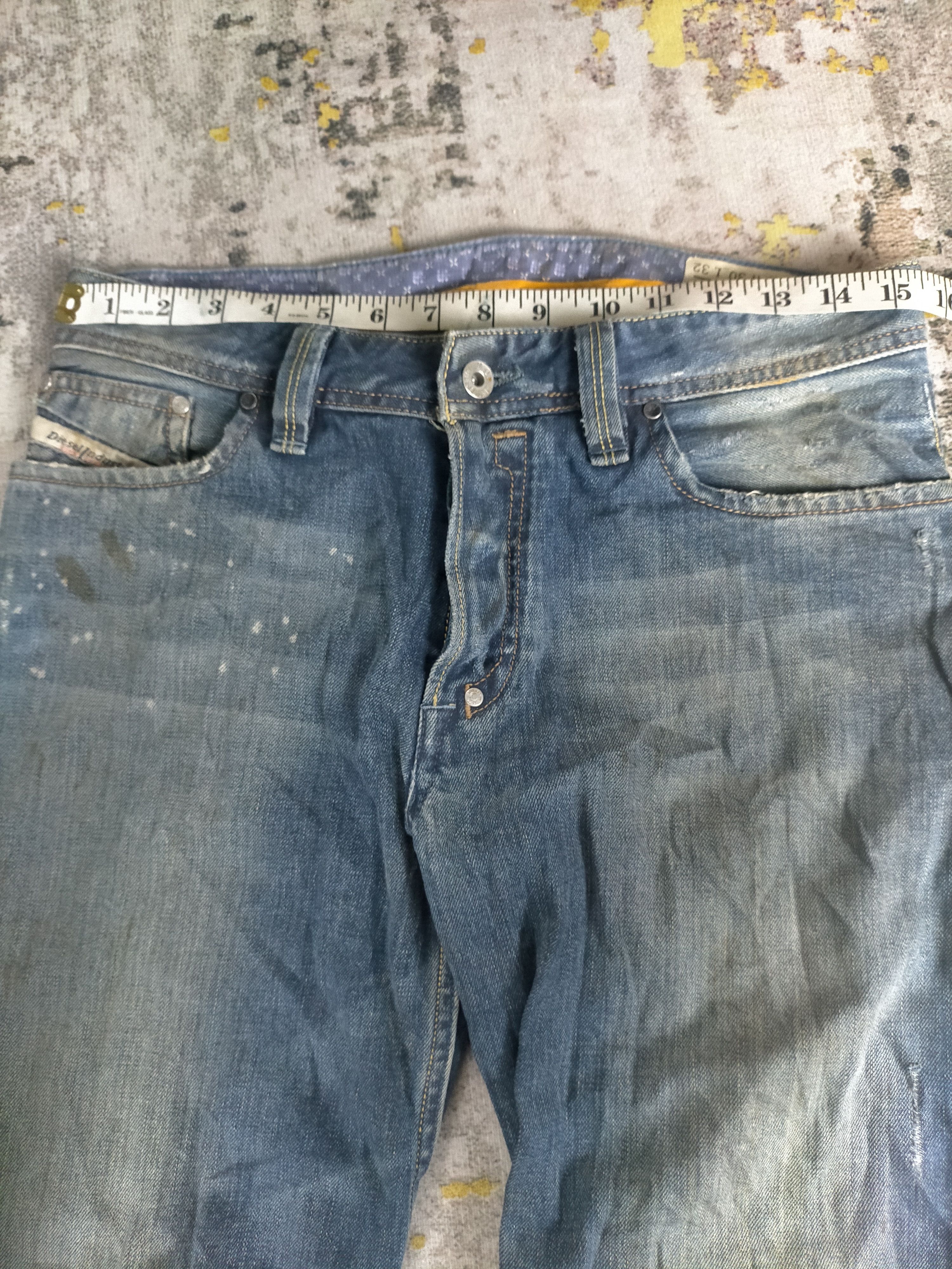 Diesel Vtg Flare Diesel Shazor Splatter Distressed Spiral Jeans Size US 30 / EU 46 - 8 Thumbnail