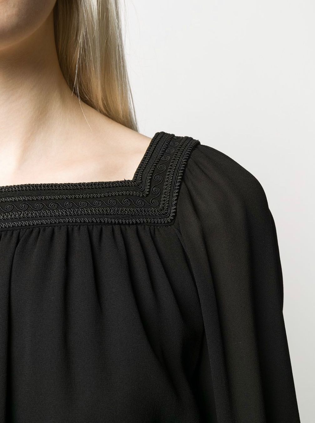 Saint Laurent Paris SAINT LAURENT 3690$ Embroidered Dress In Black Silk Crepe Size S / US 4 / IT 40 - 6 Thumbnail
