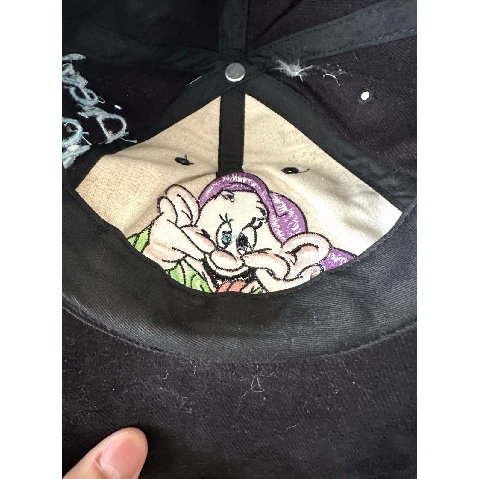 Disney VINTAGE Dopey Hat Cap Snapback Black Embroidered Goofy's Hat Co NWOT Baseball Cap Unisex Adults 90s Disney Theme Dopey GOOFY'S HAT CO Cap Size ONE SIZE - 7 Thumbnail