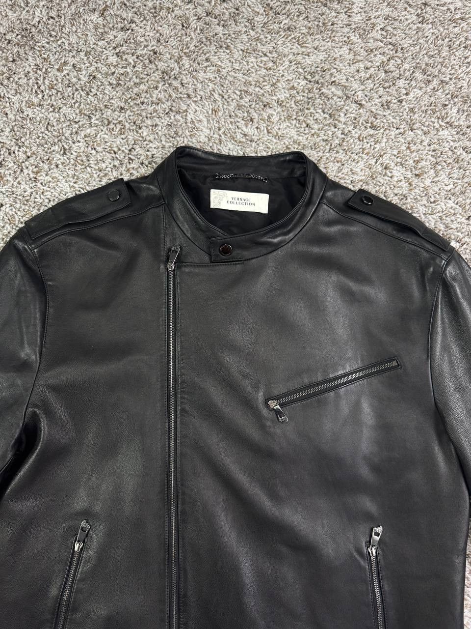 Versace Versace Collection Leather Moto Jacket Braided Accents Size US L / EU 52-54 / 3 - 4 Thumbnail