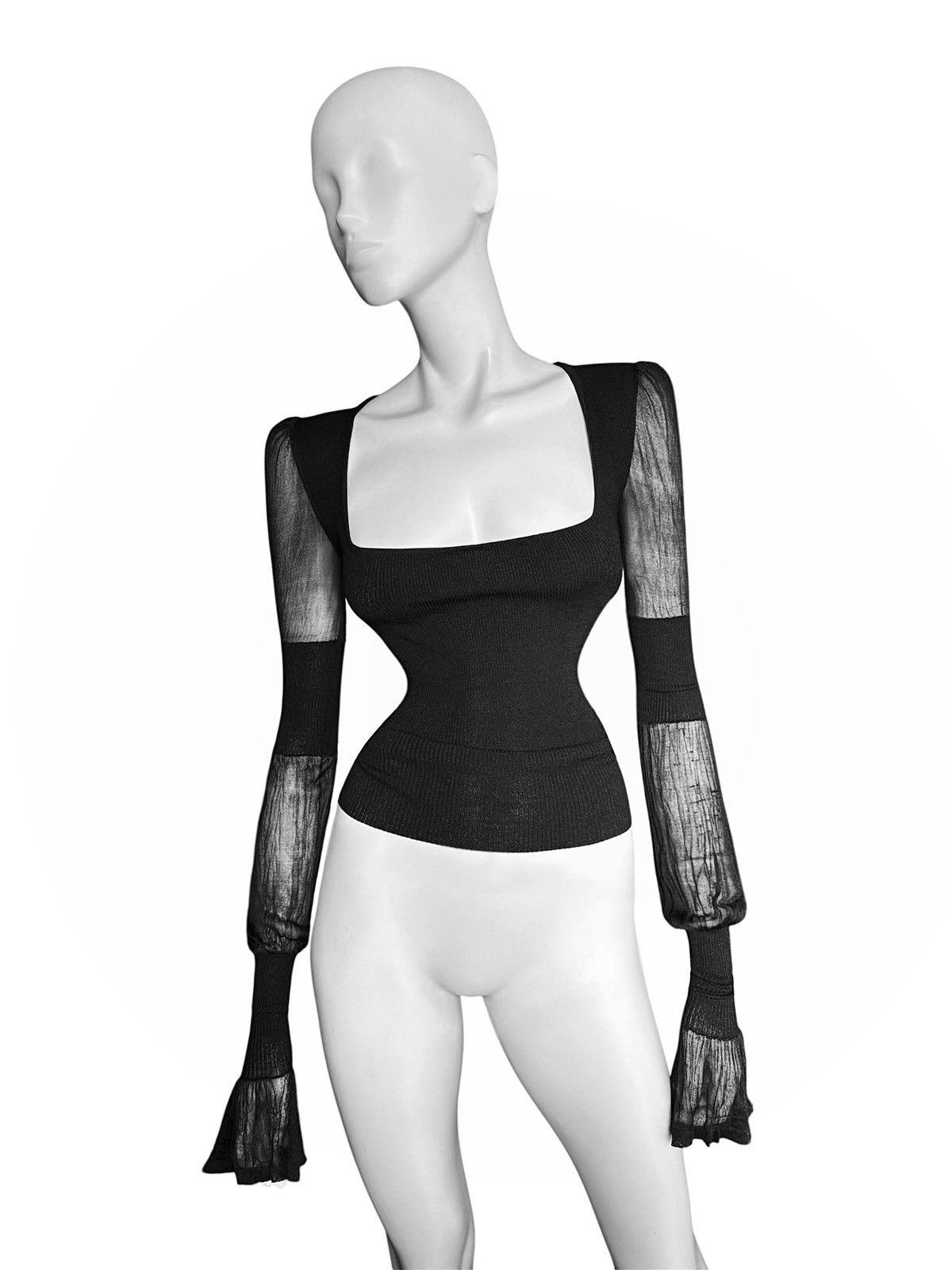Yves Saint Laurent Runway Yves Saint Laurent by Tom Ford Silk Knit Blouse Size S / US 4 / IT 40 - 2 Thumbnail