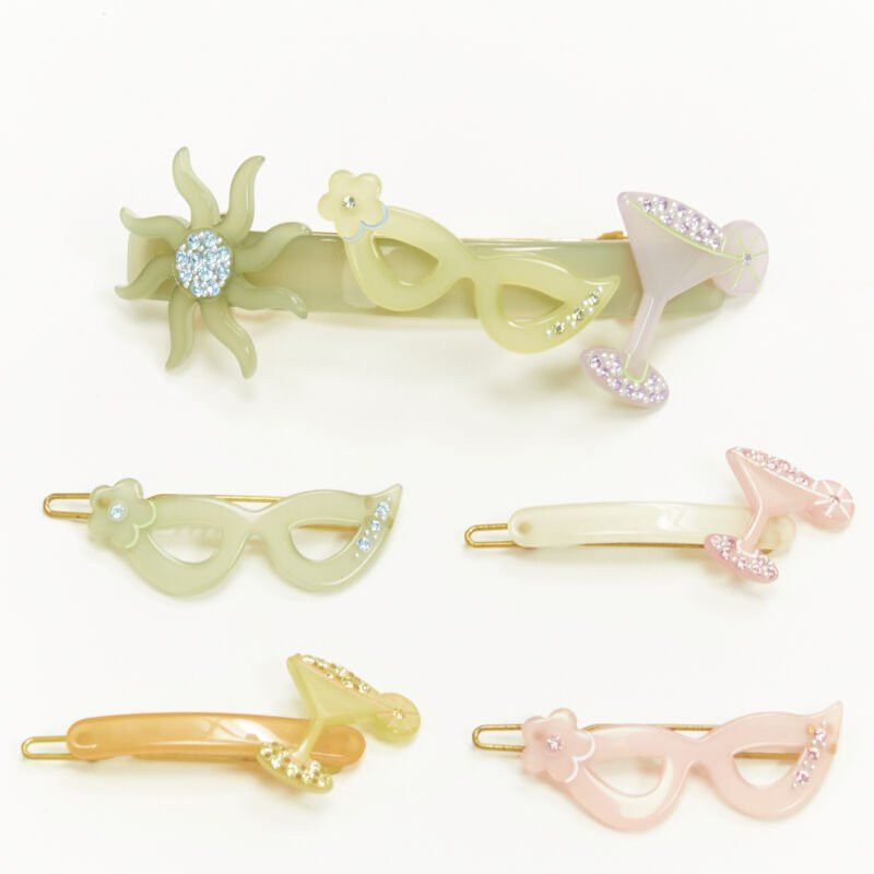 Other CHIC & MODE Alexandre Zouari LOT OF 5 cateye martini acrylic hair clip Size ONE SIZE - 1 Thumbnail