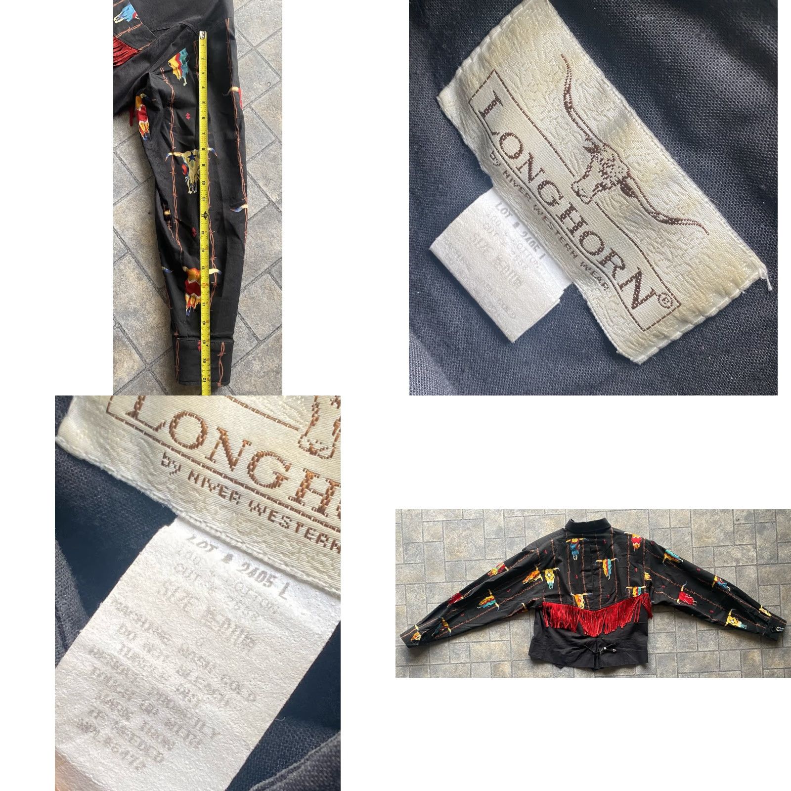 Vintage VINTAGE Longhorn By Niver Western Wear WOMENS MED Shirt Jacket Black/Red Fringe M Size M / US 6-8 / IT 42-44 - 9 Thumbnail