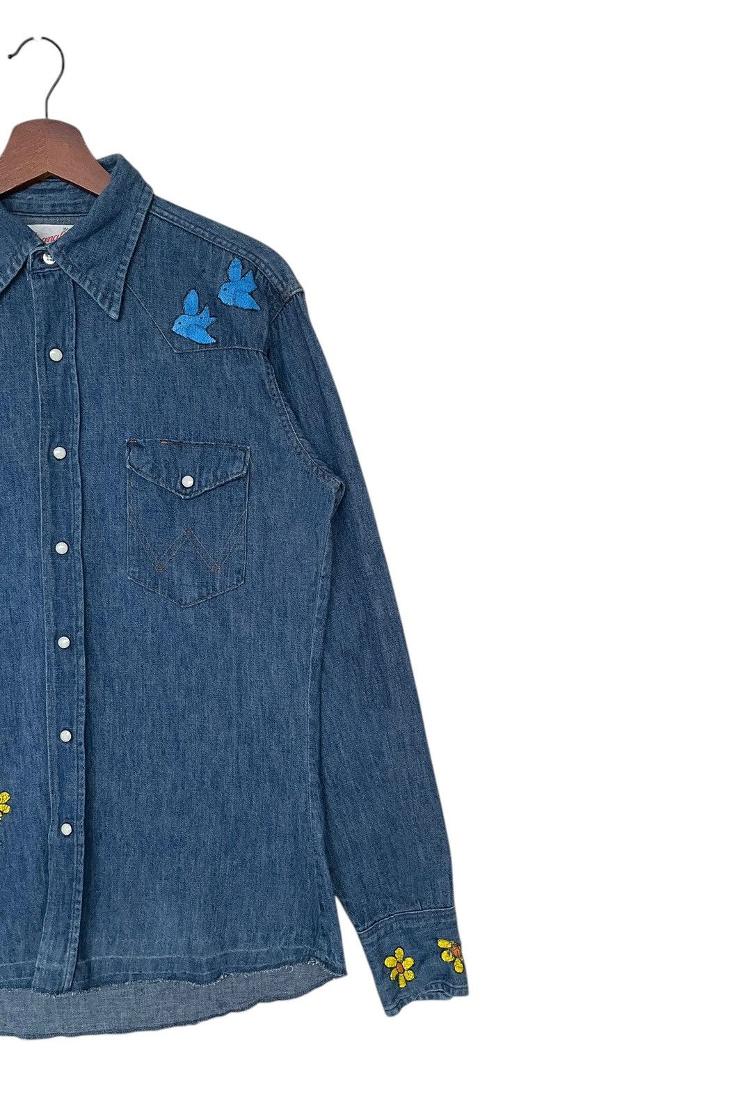 Vintage × Wrangler Vintage Brand Wrangler Sanforized Western Denim Shirt 1960s Size US M / EU 48-50 / 2 - 6 Thumbnail