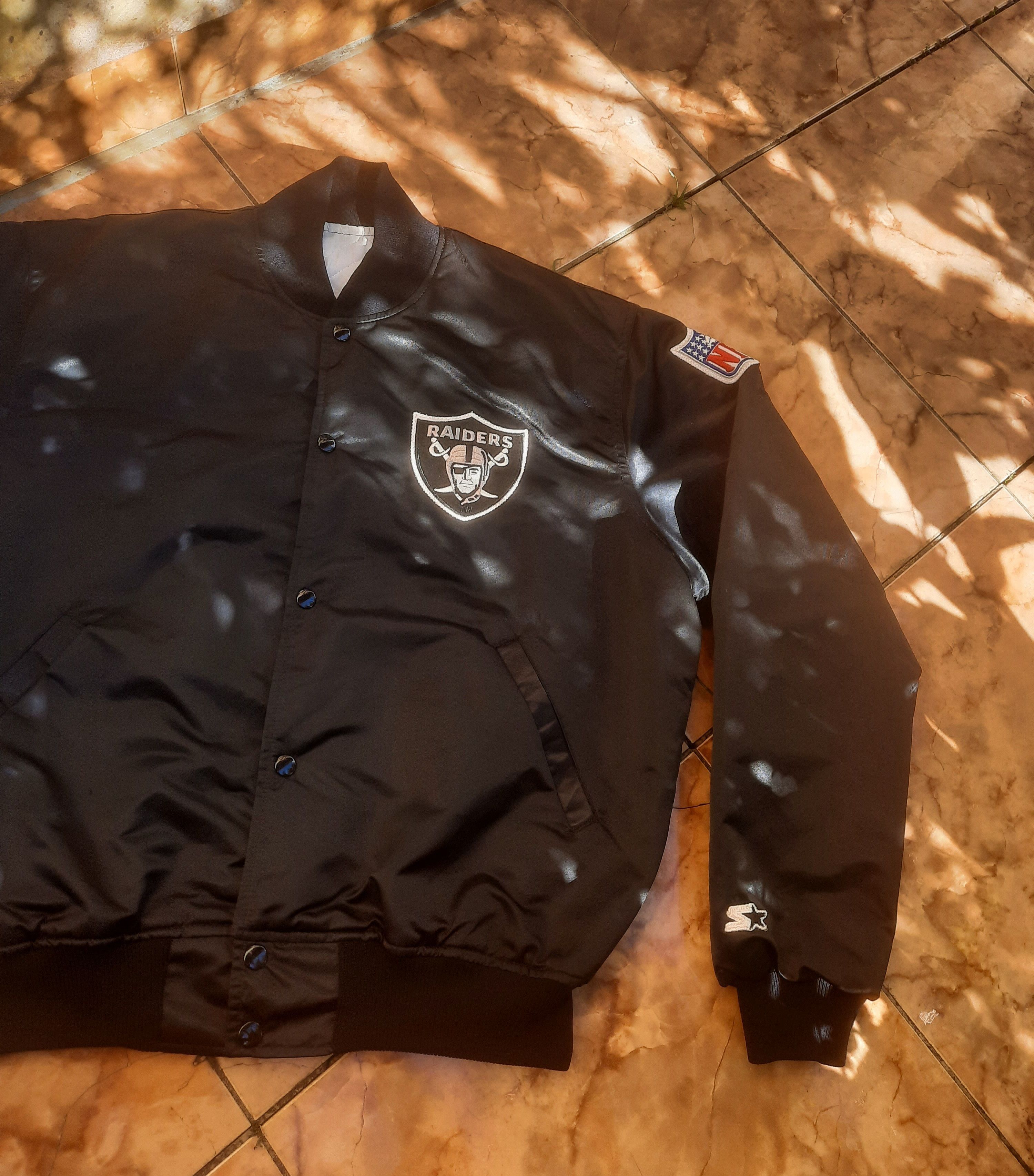 RAIDERS STARTER SATIN BOMBER JACKET