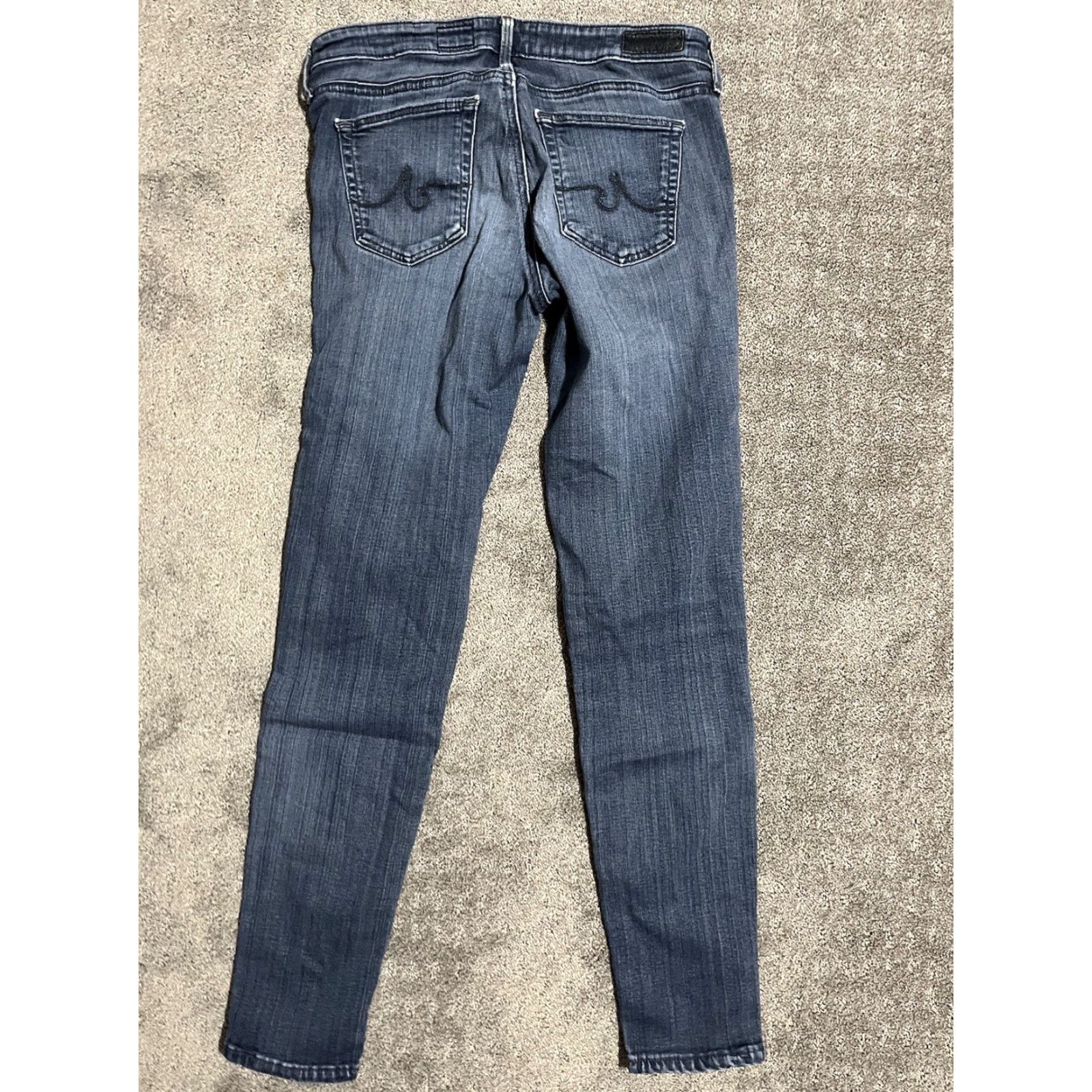 Vintage AG Adriano Goldschmied Jeans Womens 27R The Legging Super Skinny Blue Denim 27 Inseam 28 Logo Stretch Size 27" / US 4 / IT 40 - 3 Thumbnail