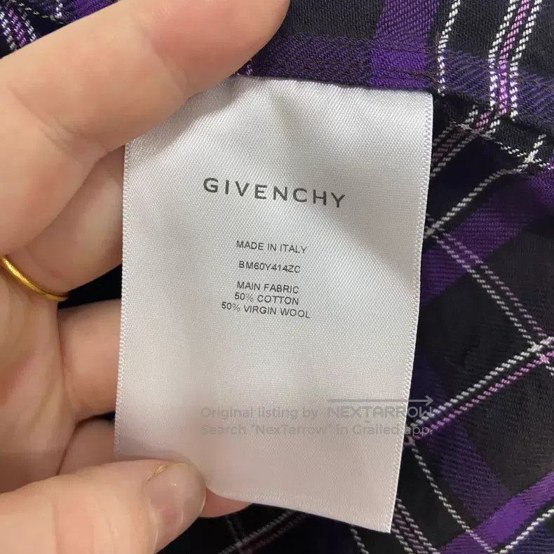 Givenchy Givenchy Size 39 Purple Plaid Long Sleeve Shirt Jacket Size US S / EU 44-46 / 1 - 4 Thumbnail