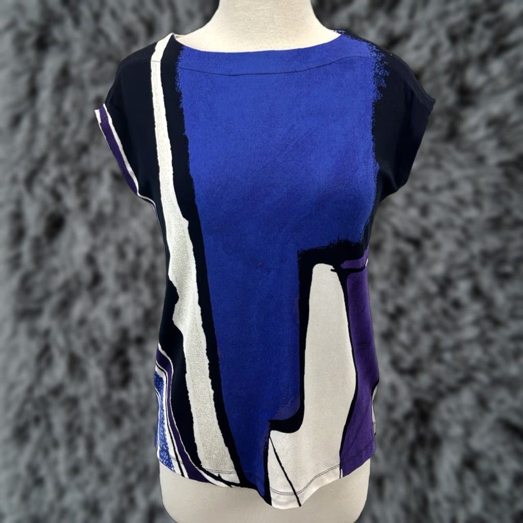 Vintage Chicos Travelers Slinky Top Shirt Women's Small Abstract Purple Casual Travel Size S / US 4 / IT 40 - 1 Thumbnail