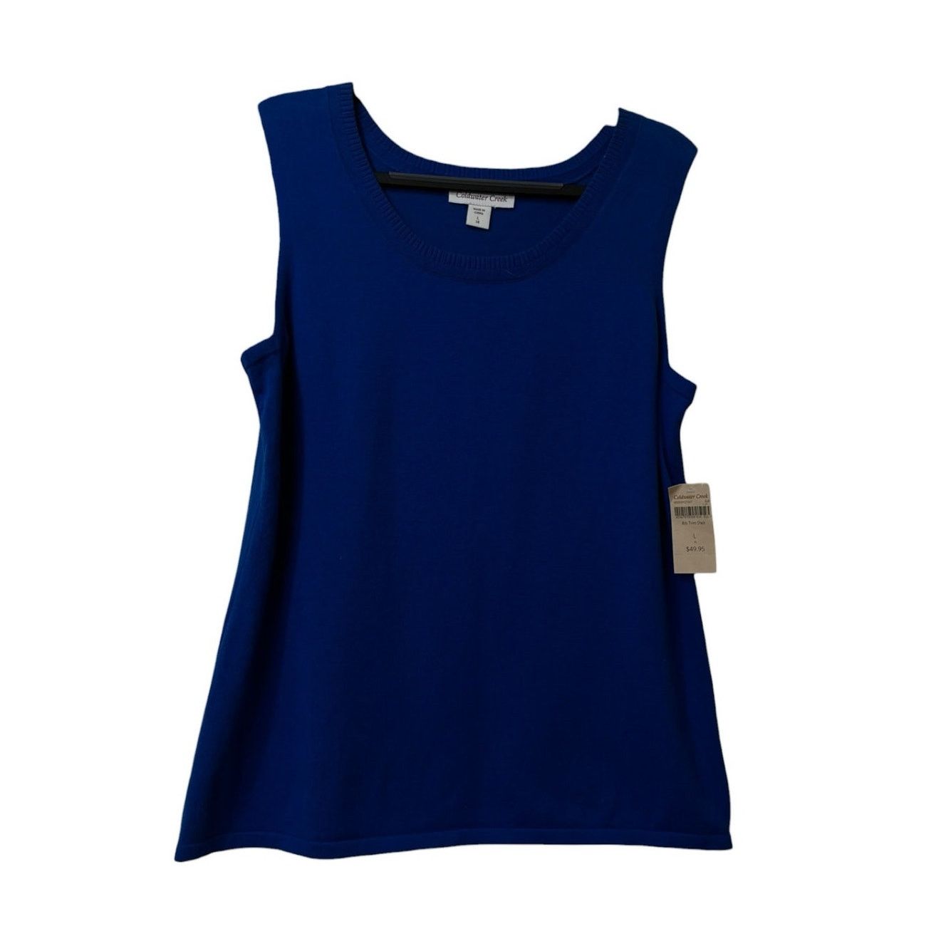 Coldwater Creek Coldwater Creek rib trim sleeveless shell tank NWT Size L / US 10 / IT 46 - 2 Thumbnail