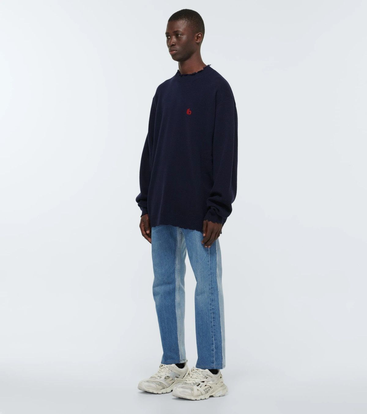 Balenciaga o1in1g0824 Virgin Wool Sweater in Blue Size US L / EU 52-54 / 3 - 2 Thumbnail