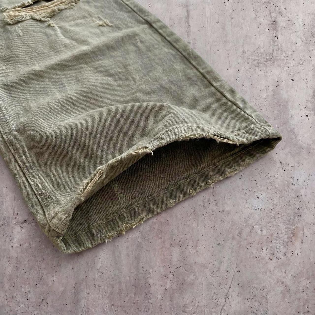 Other Thrashed Baggy Green Denim Jeans Size US 32 / EU 48 - 5 Thumbnail