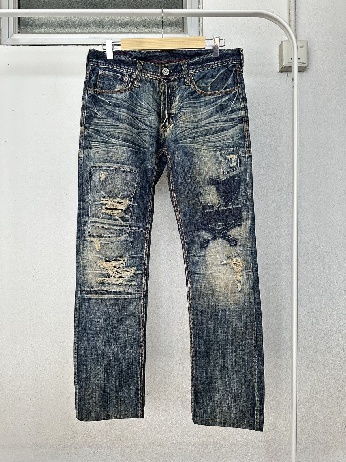 5351 POUR LES HOMMES SS2009 Edge Rupert ''Rockstar Edge '' distressed boro denim Size US 32 / EU 48 - 23 Thumbnail