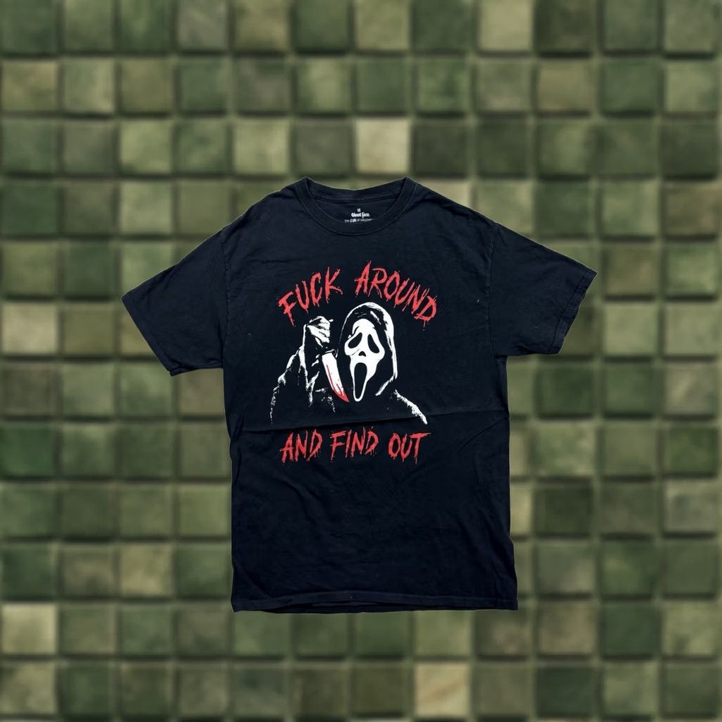 Vintage VINTAGE Ghostface Scream “F Around and Find Out” Horror Men’s Black T-Shirt Size Medium Size US M / EU 48-50 / 2 - 1 Thumbnail