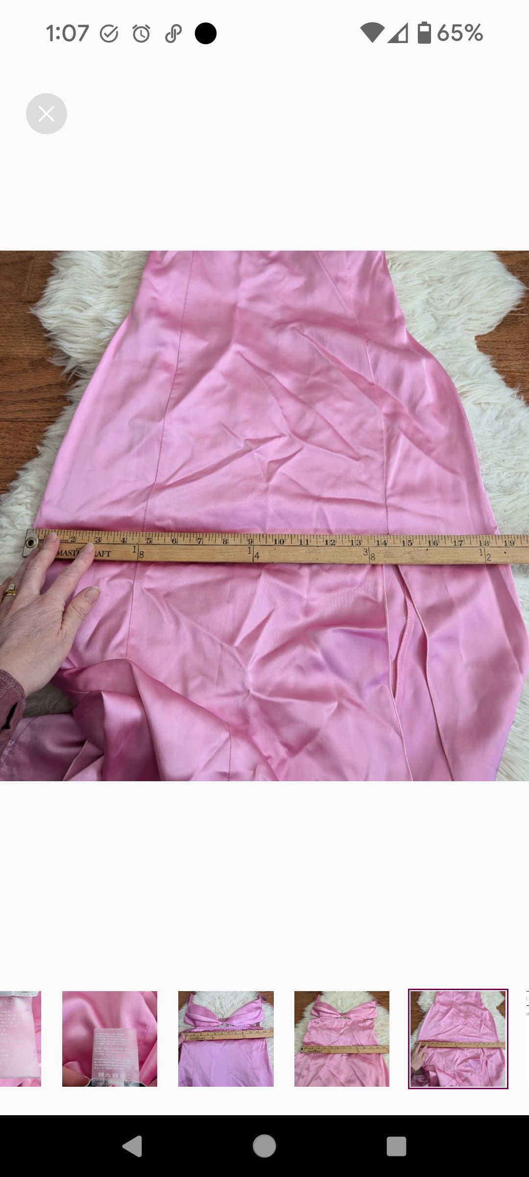 Nensi Dojaka Double Petal Satin Maxi Dress Pink Small