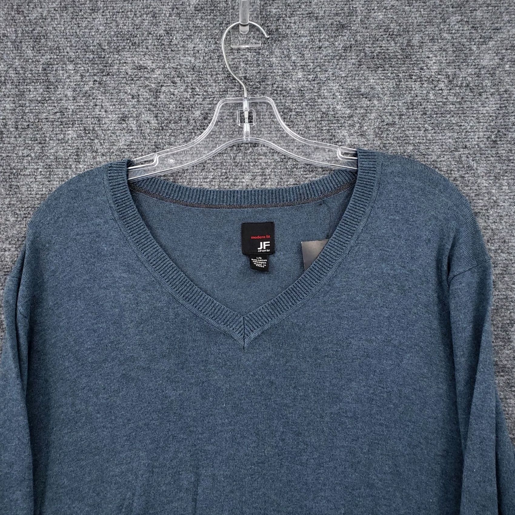 Vintage J. Ferrar Sweater Mens L Large Blue Pullover Modern Fit Soft Touch Cotton NEW Size US L / EU 52-54 / 3 - 7 Thumbnail