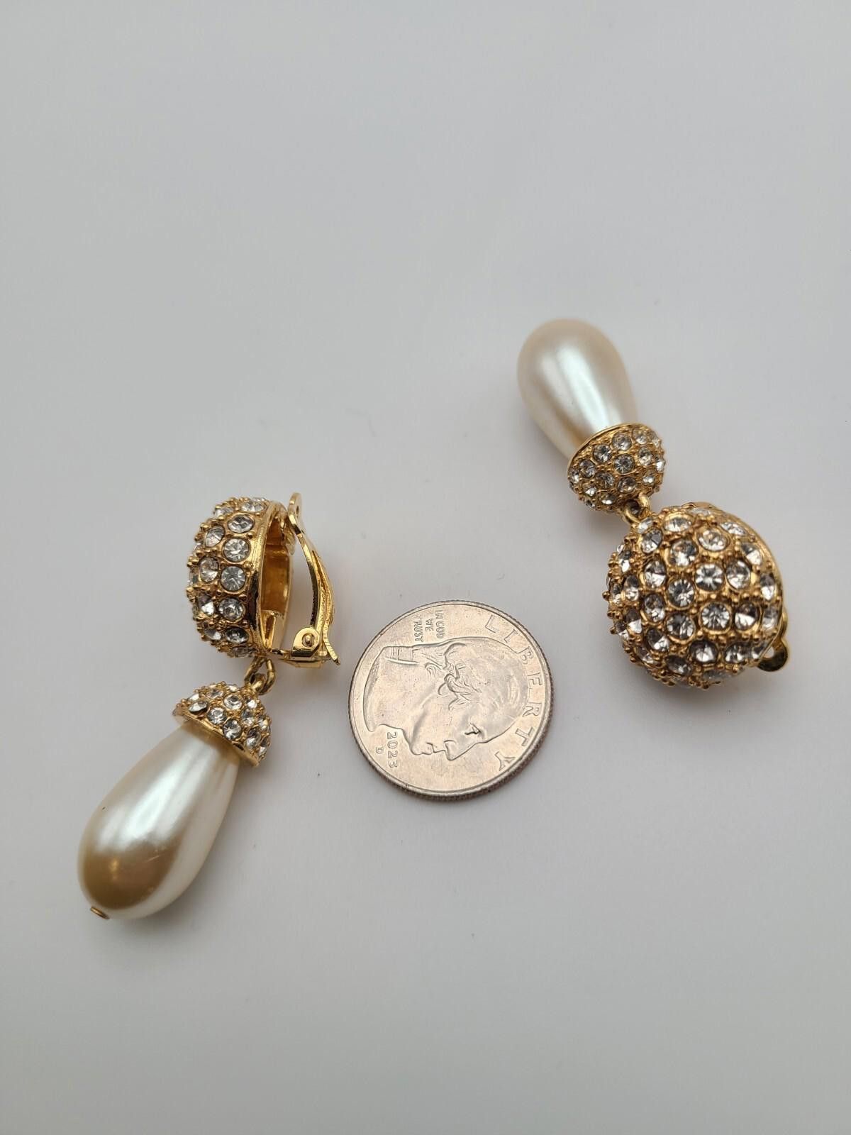 Powell Peralta St. John Faux Pearl And Crystal Dangle Earrings, Signed Size ONE SIZE - 7 Thumbnail