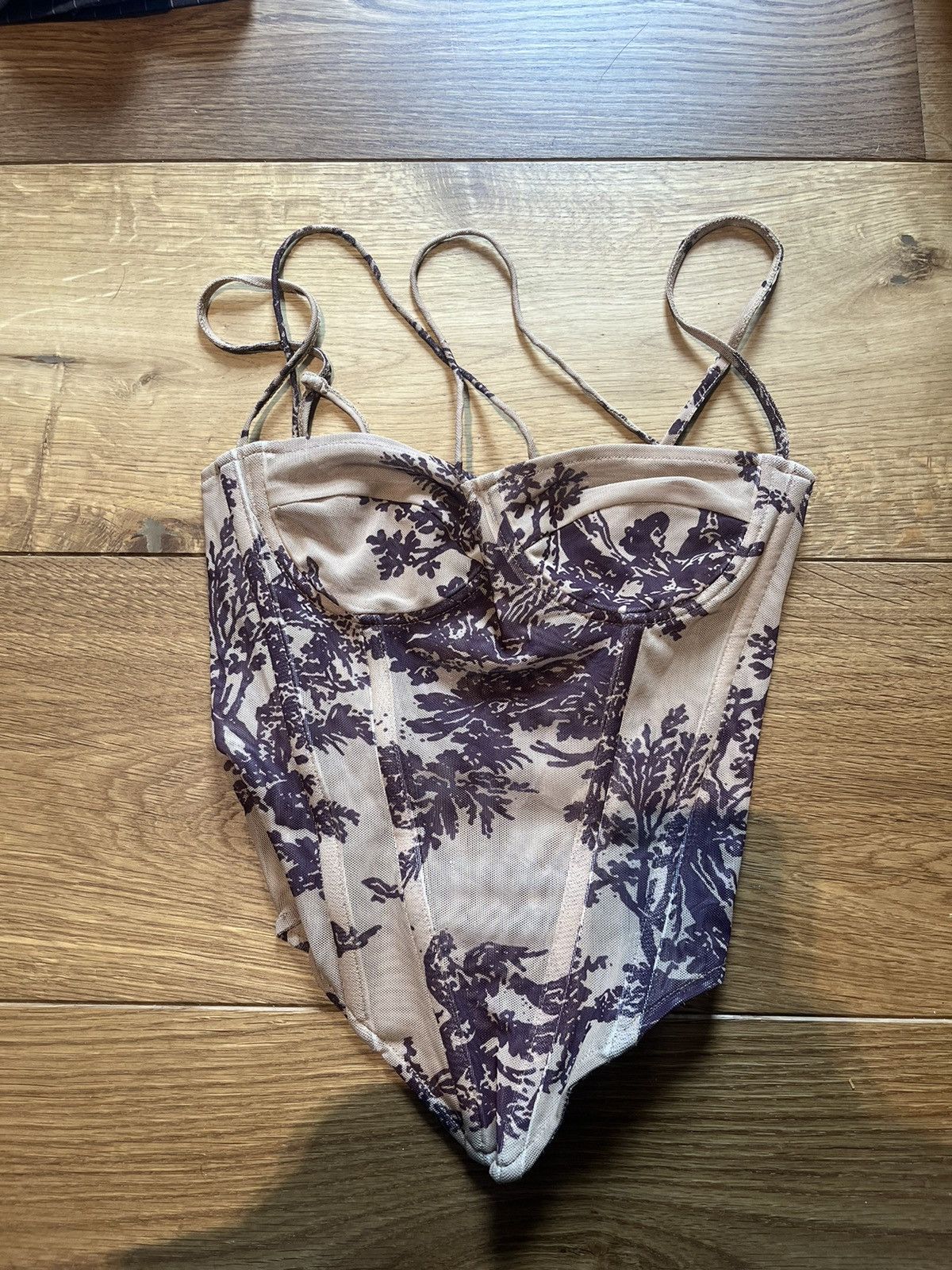 Miaou Miaou Floral Corset in Brown Size XS / US 0-2 / IT 36-38 - 1 Thumbnail