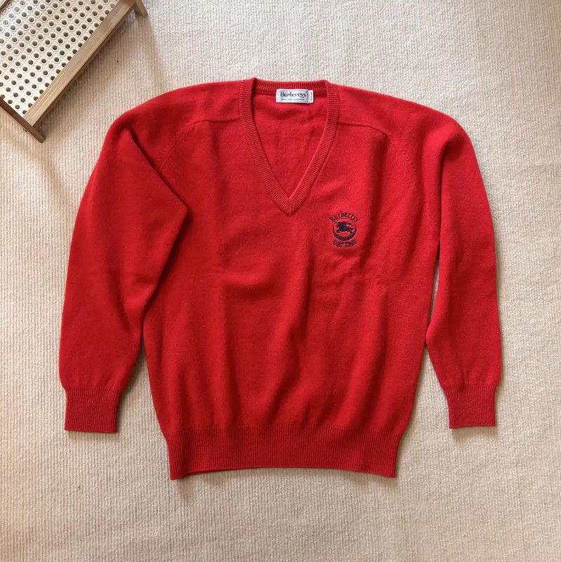 Burberry Burberry Red Wool Embroidered Long Sleeve Sweater Size M / US 6-8 / IT 42-44 - 1 Thumbnail