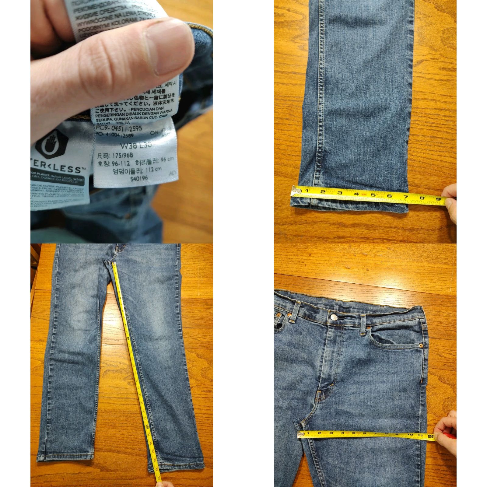 Levi's Levi's 511 Jeans Slim Straight Blue Medium Wash 38x30 Mens Regular 38in Zip 5-Pocket Denim Stretch Wrinkle-Resistant Size US 38 / EU 54 - 8 Thumbnail