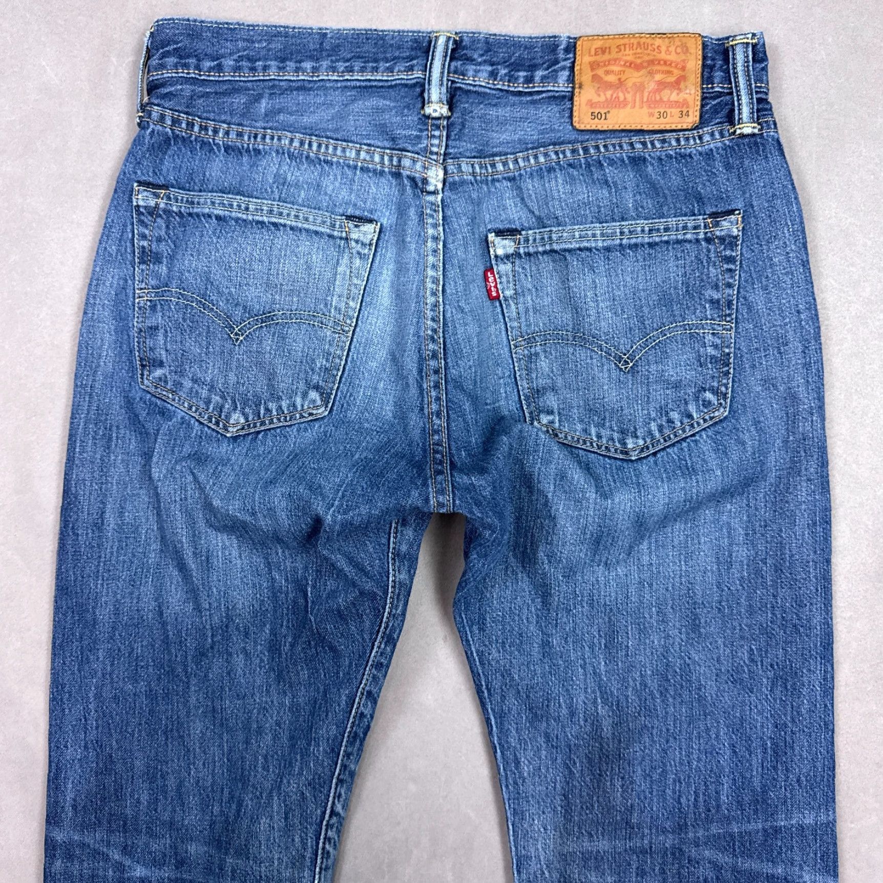Levi's Levi's 501 Jeans Men 30x32 Blue Denim Work Button Fly Vintage No (Tag30x34) Size US 30 / EU 46 - 5 Thumbnail