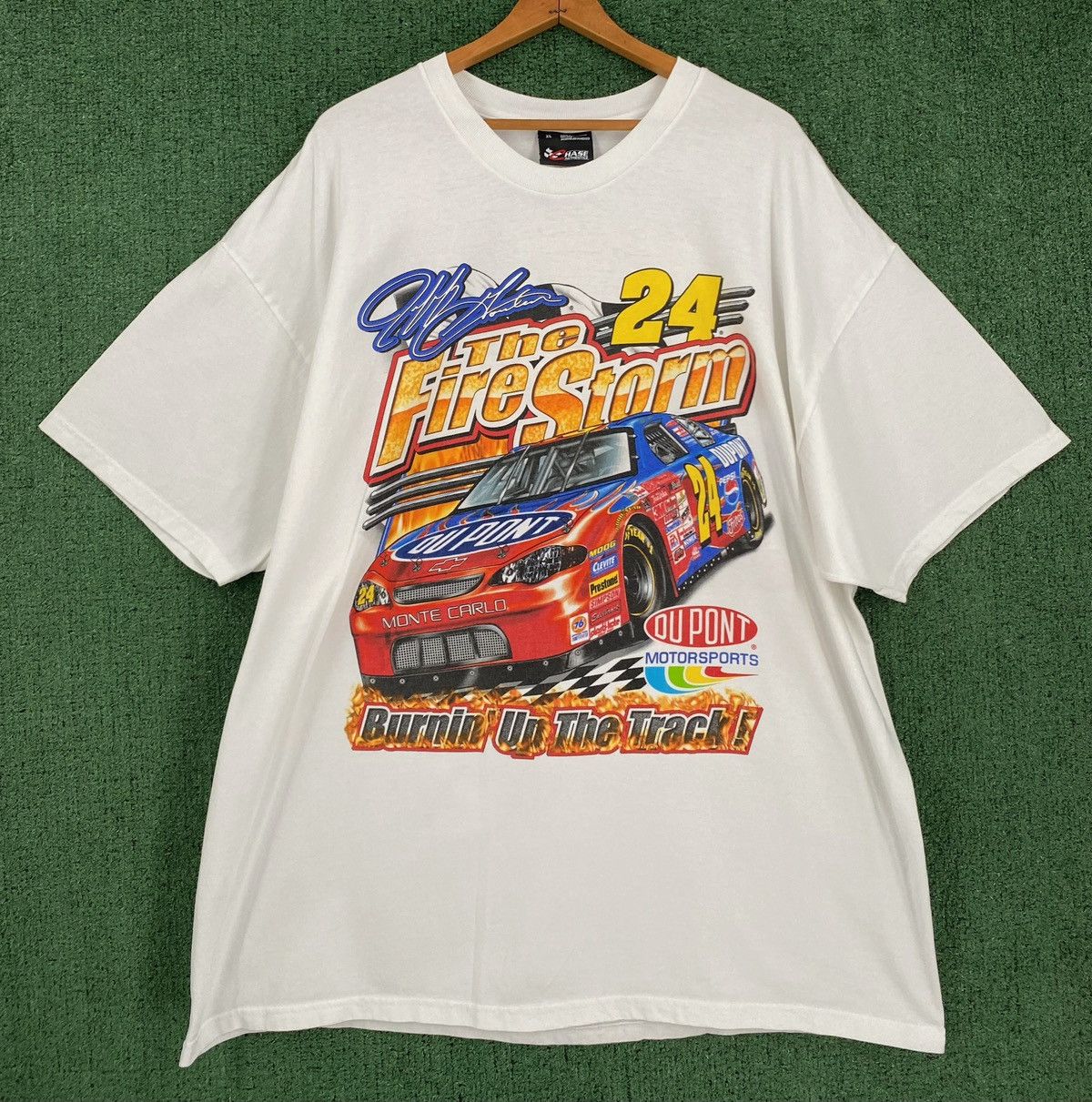 VTG Nascar Jeff Gordon Burnin Track Double Sided T-Shirt 2XL