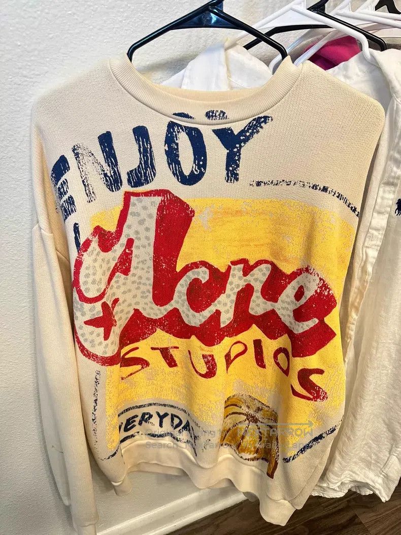 Acne Studios Acne Studios Beige Sweatshirt with Vintage Letter Print, L Size XXS / US 00 / IT 34 - 1 Thumbnail