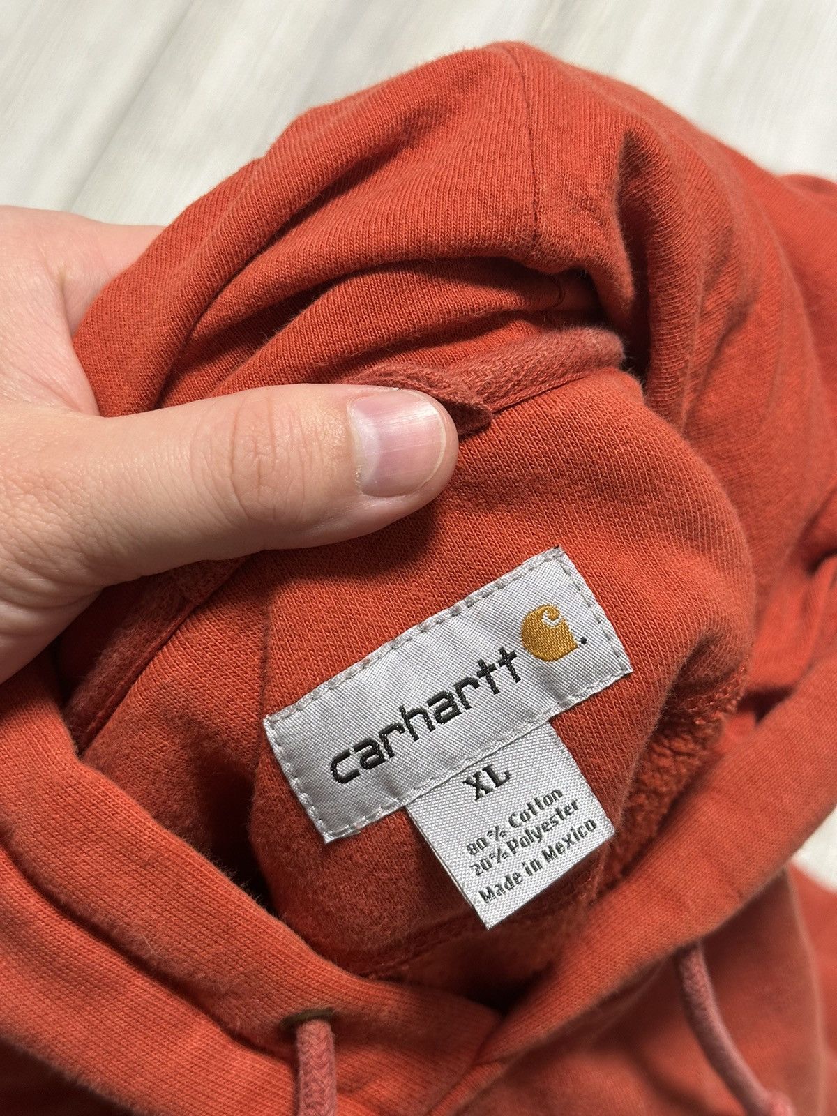 Carhartt Vintage 00s Orange Faded Carhartt Essential Hoodie XL Size US XL / EU 56 / 4 - 4 Thumbnail
