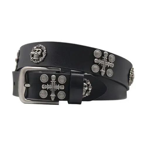 Leather × Vintage Vintage Leather Cross Rivet Jeans Belt Size ONE SIZE - 3 Thumbnail