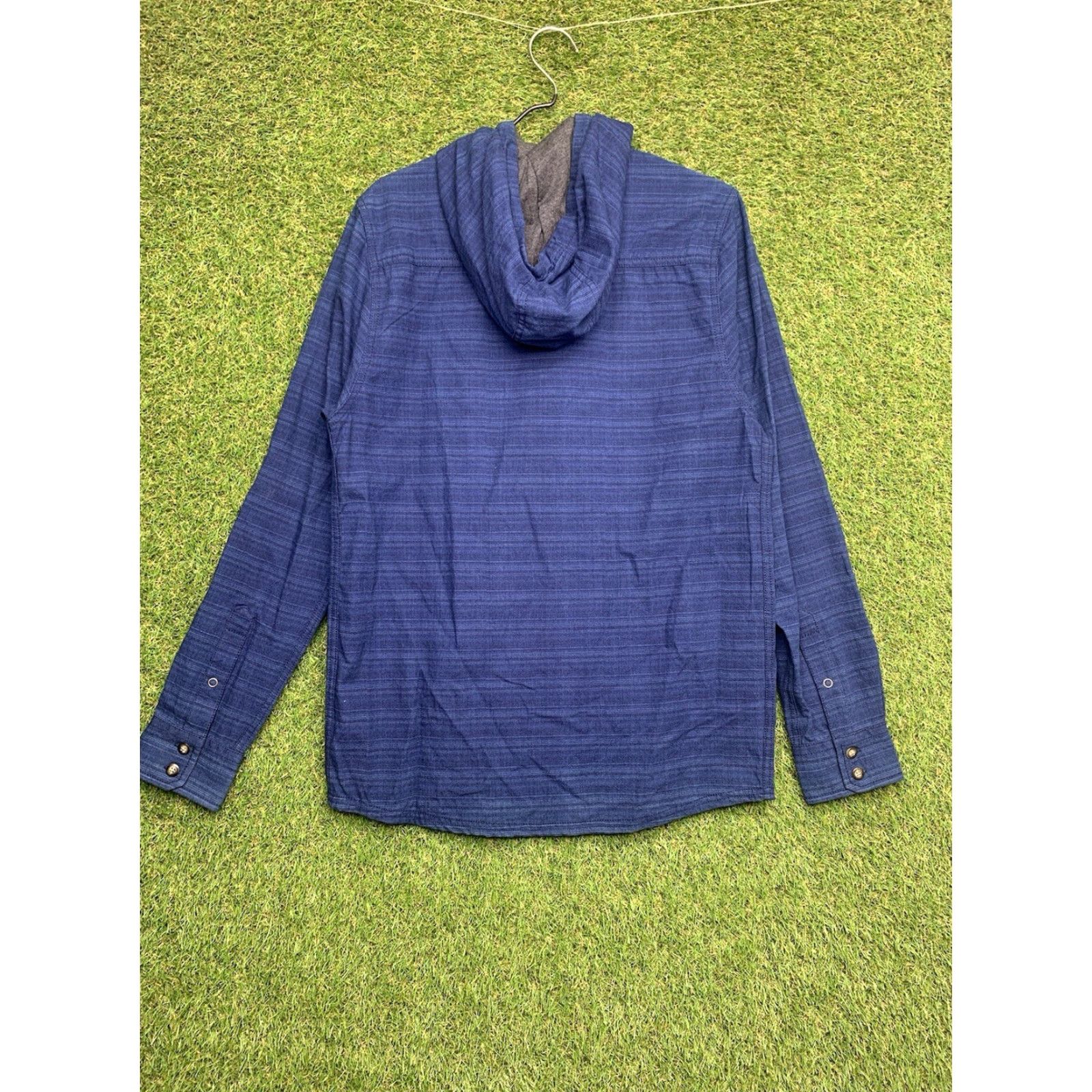 KAVU Kavu Mens Small Hoodie Full Zip Striped Sweatshirt Hiking Outdoor Logo Blue Knit Cotton Polyester Winter 90s 00s 2000s Size US S / EU 44-46 / 1 - 2 Thumbnail