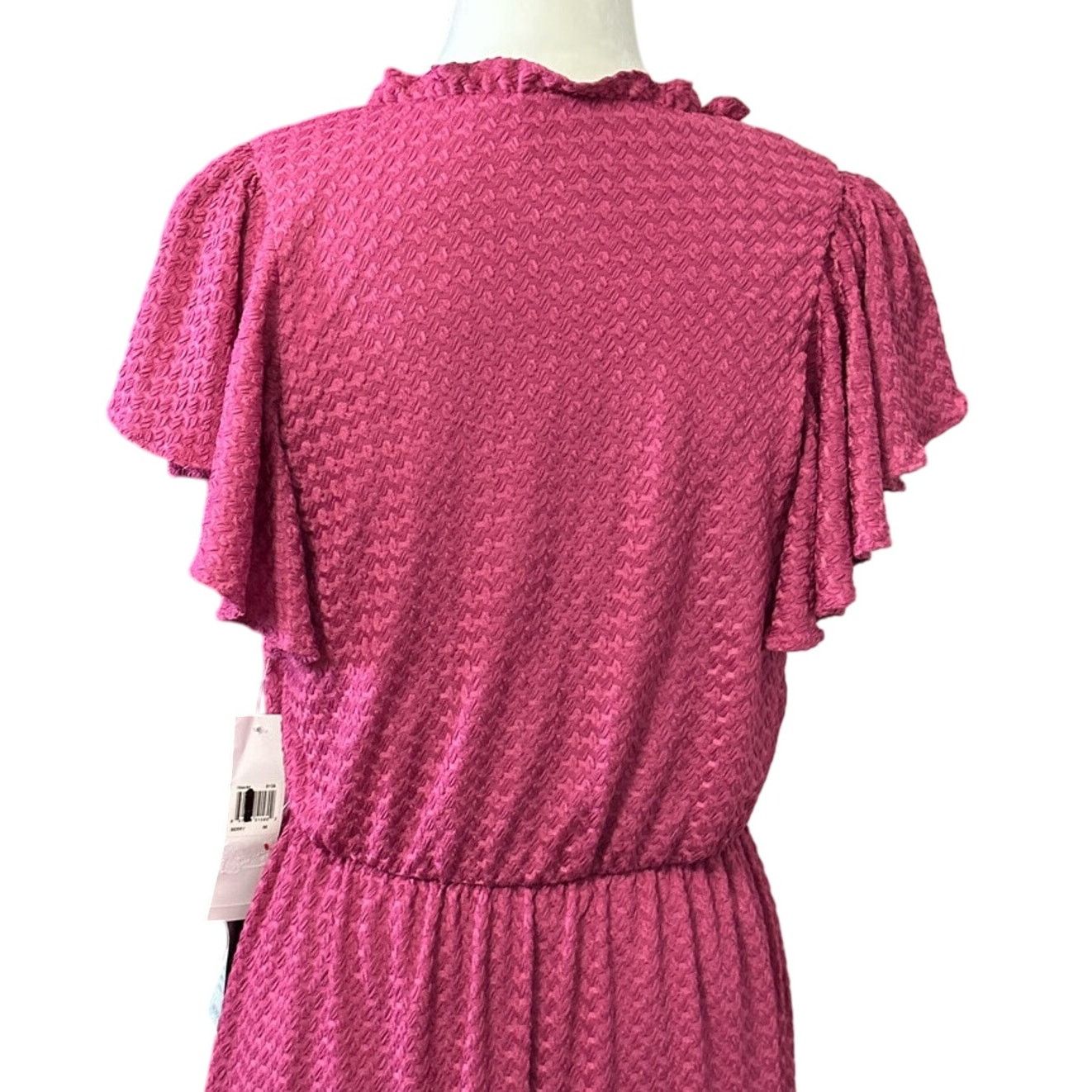Other London Times Tiered Dress Split Neck Cap Sleeve Pink M NWT Size M / US 6-8 / IT 42-44 - 5 Thumbnail