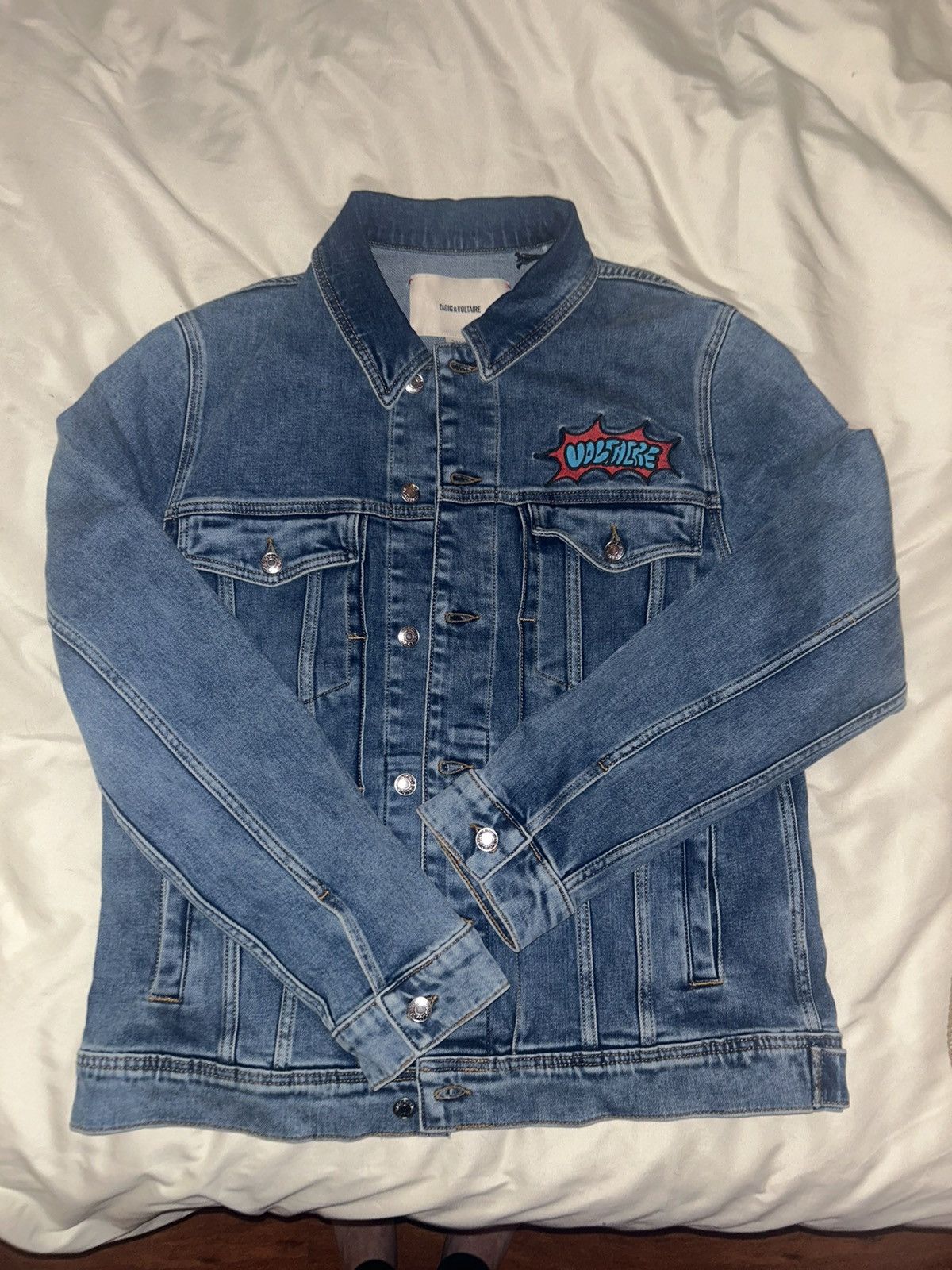 image of Zadig Voltaire Zadig & Voltaire Jean Jacket in Blue, Women's (Size Medium)