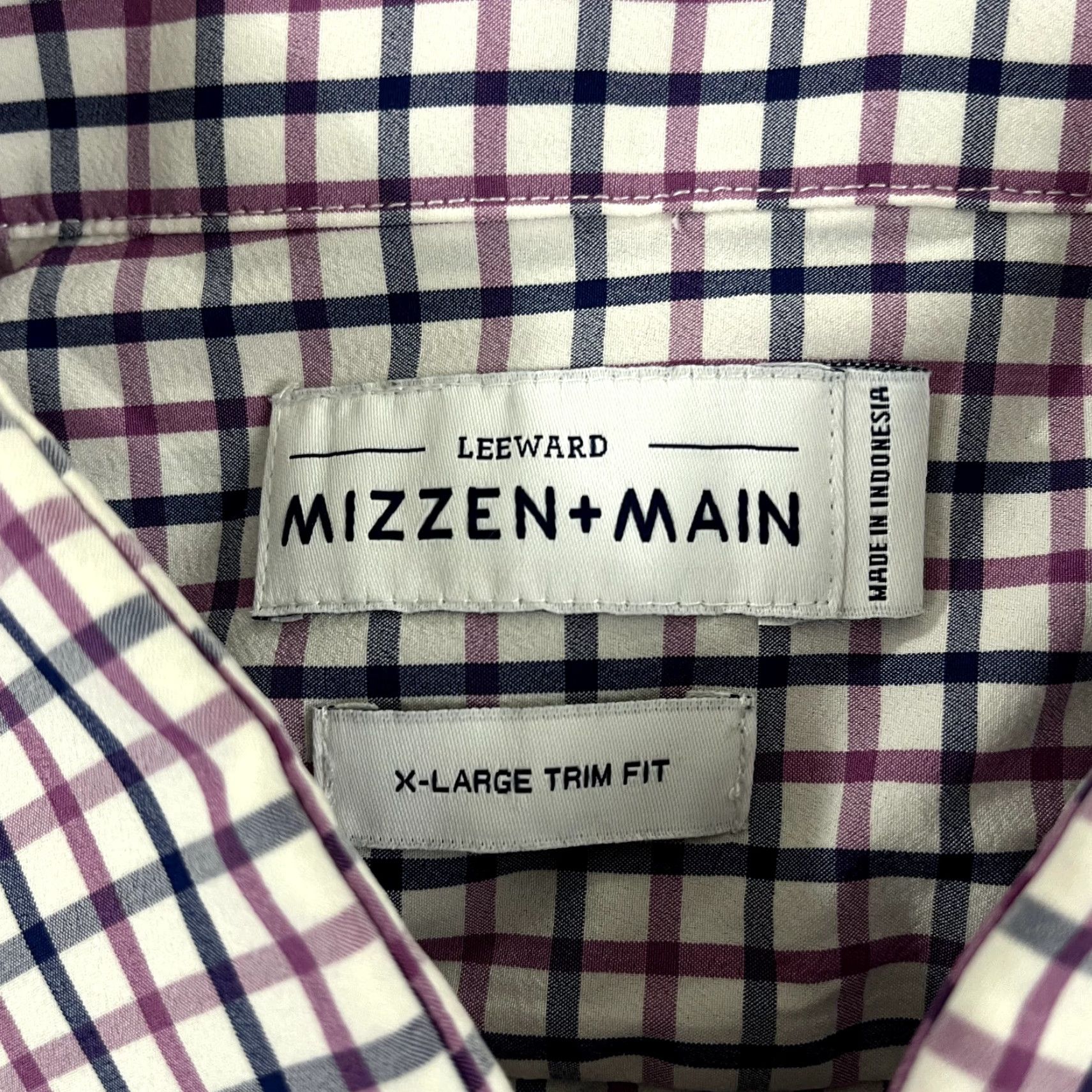 Mizzen+Main MIZZEN+MAIN Shirt Mens XL Leeward Plaid Button Up Dress Shirt - Multicolor, Long Sleeve, Collared, Classic Fit, Breathable, Easy Care, Workwear Size 46R - 2 Thumbnail
